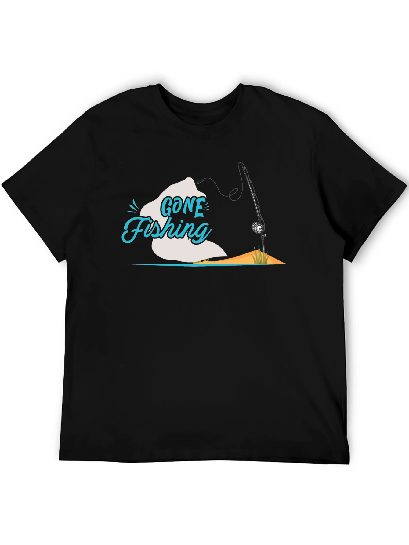 Gone Fishing Black T-Shirt