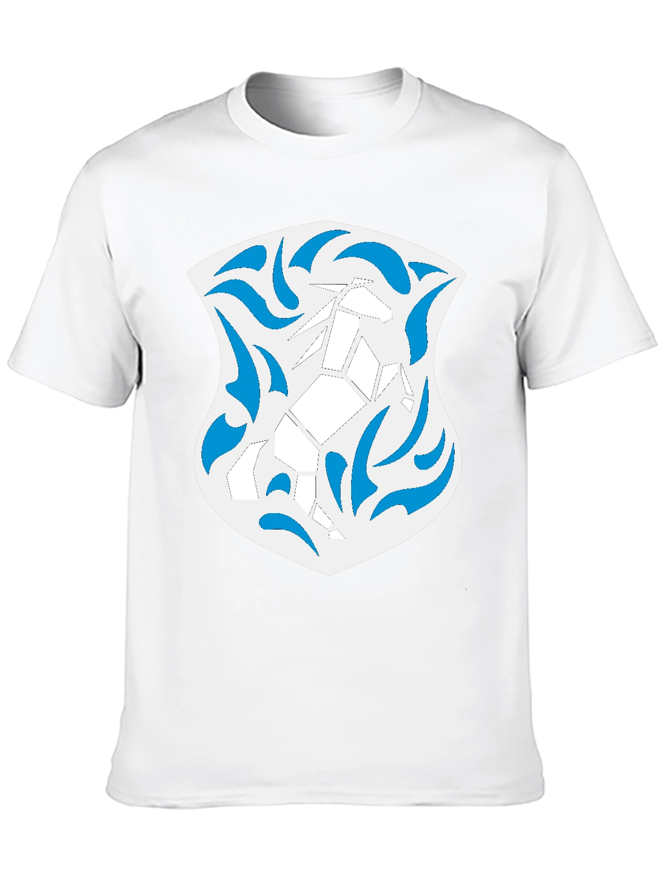 Abstract Geometric Horse Graphic Tee - Black