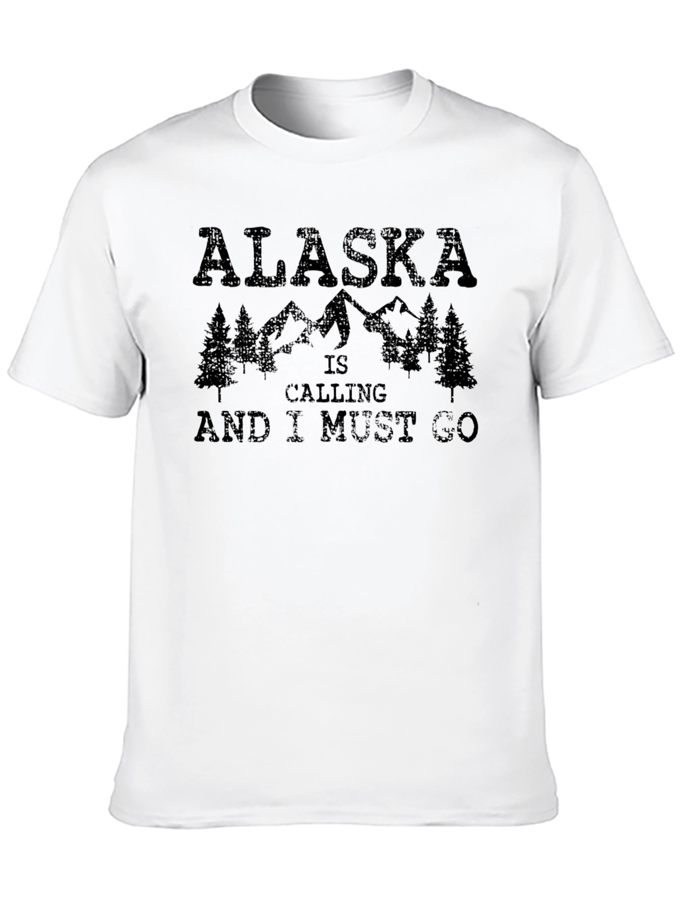 Alaska Is Calling Mens Black Graphic Tee