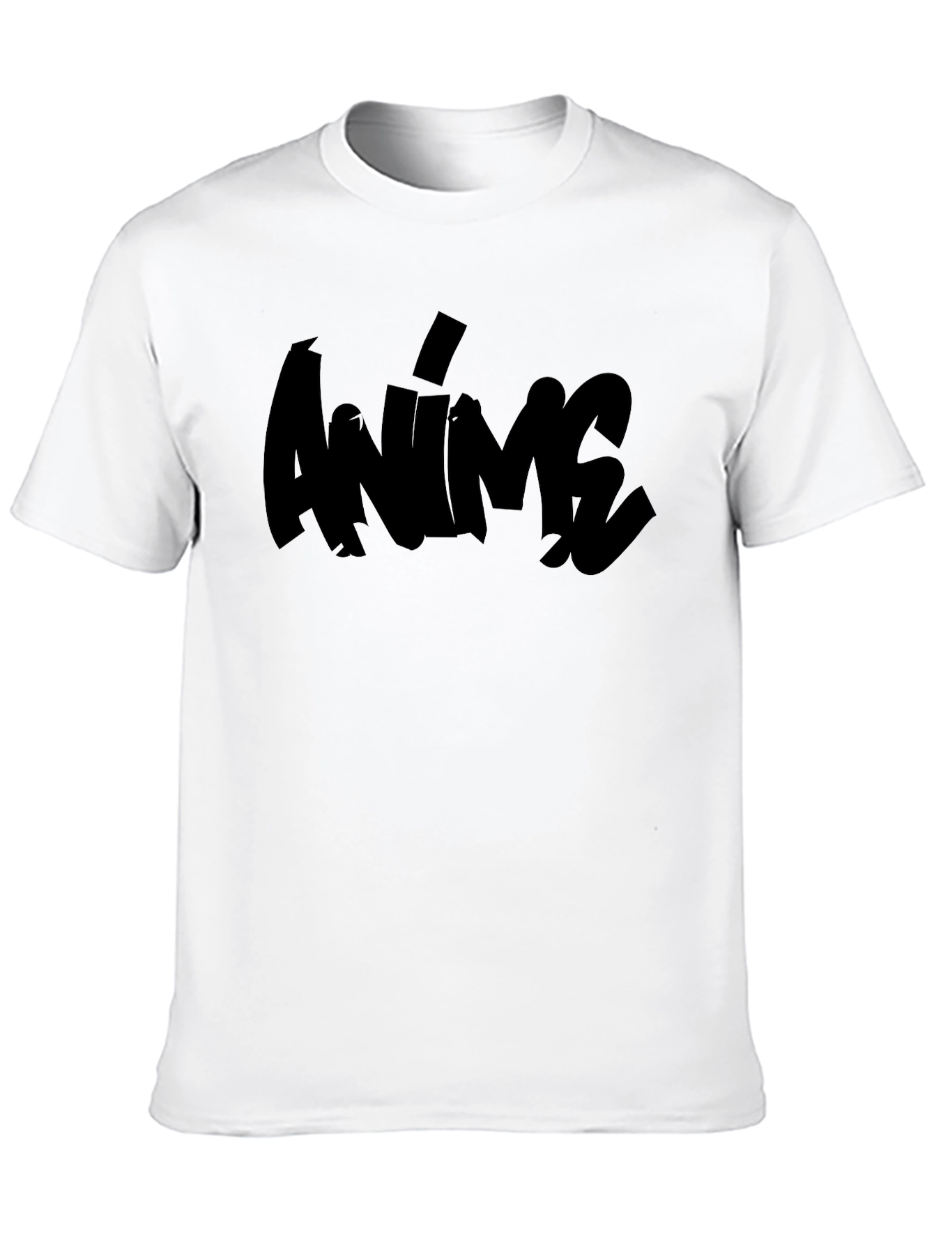 Anime Graphic Tee - Black Cotton T-Shirt