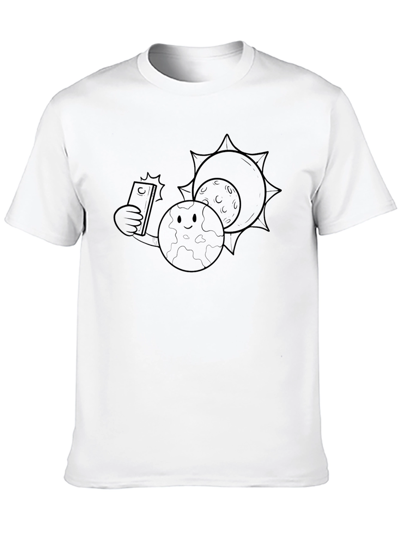 Cartoon Solar Eclipse Selfie T-Shirt