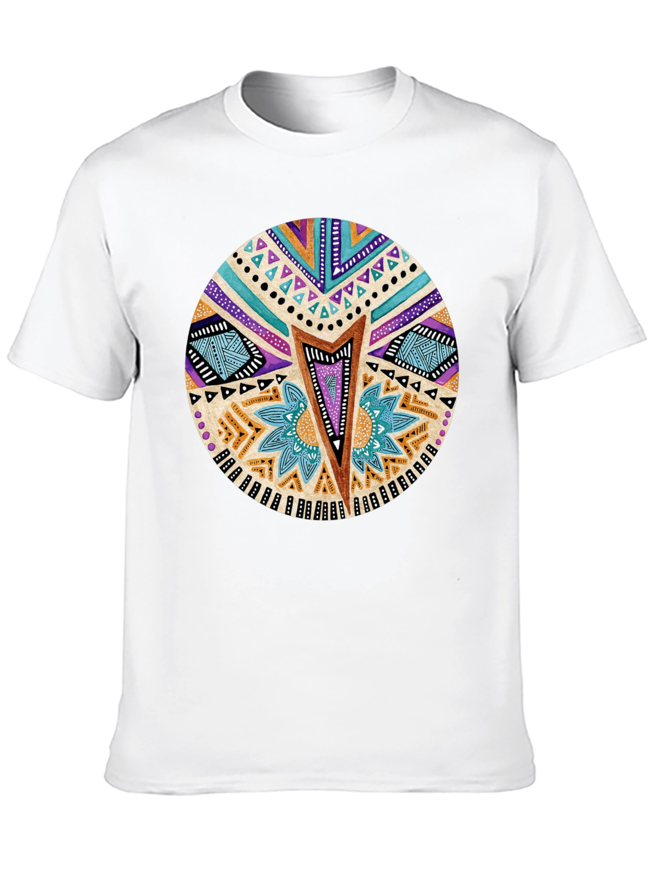 Tribal Pattern Black T-Shirt