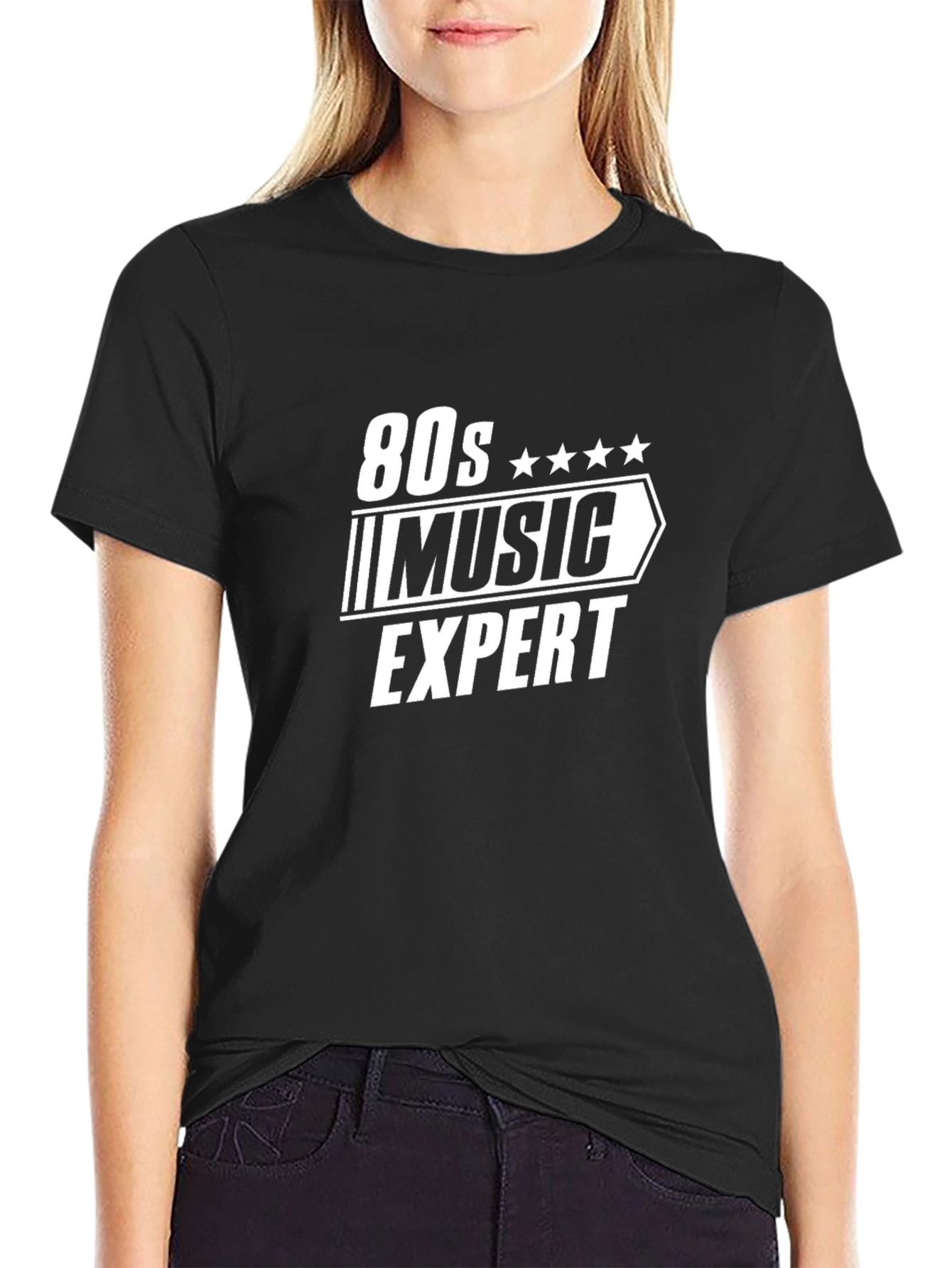 80s Music Expert Black T-Shirt
