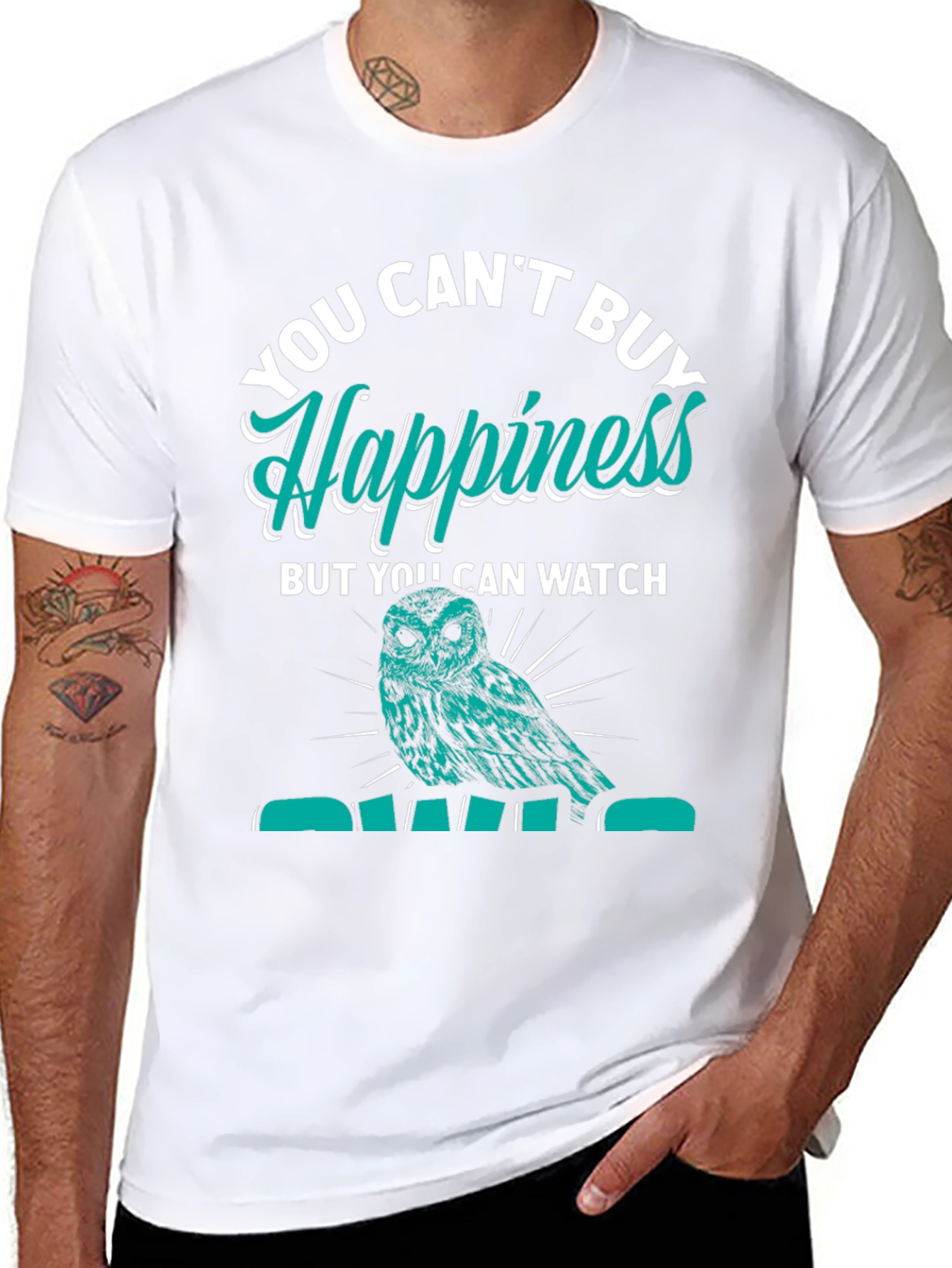 You Cant Buy Happiness Owl Graphic Tee