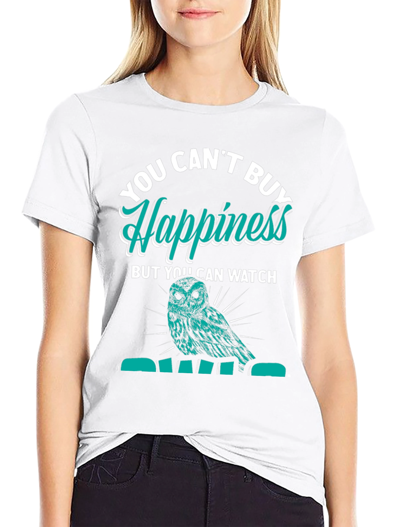You Cant Buy Happiness Owl Graphic Tee