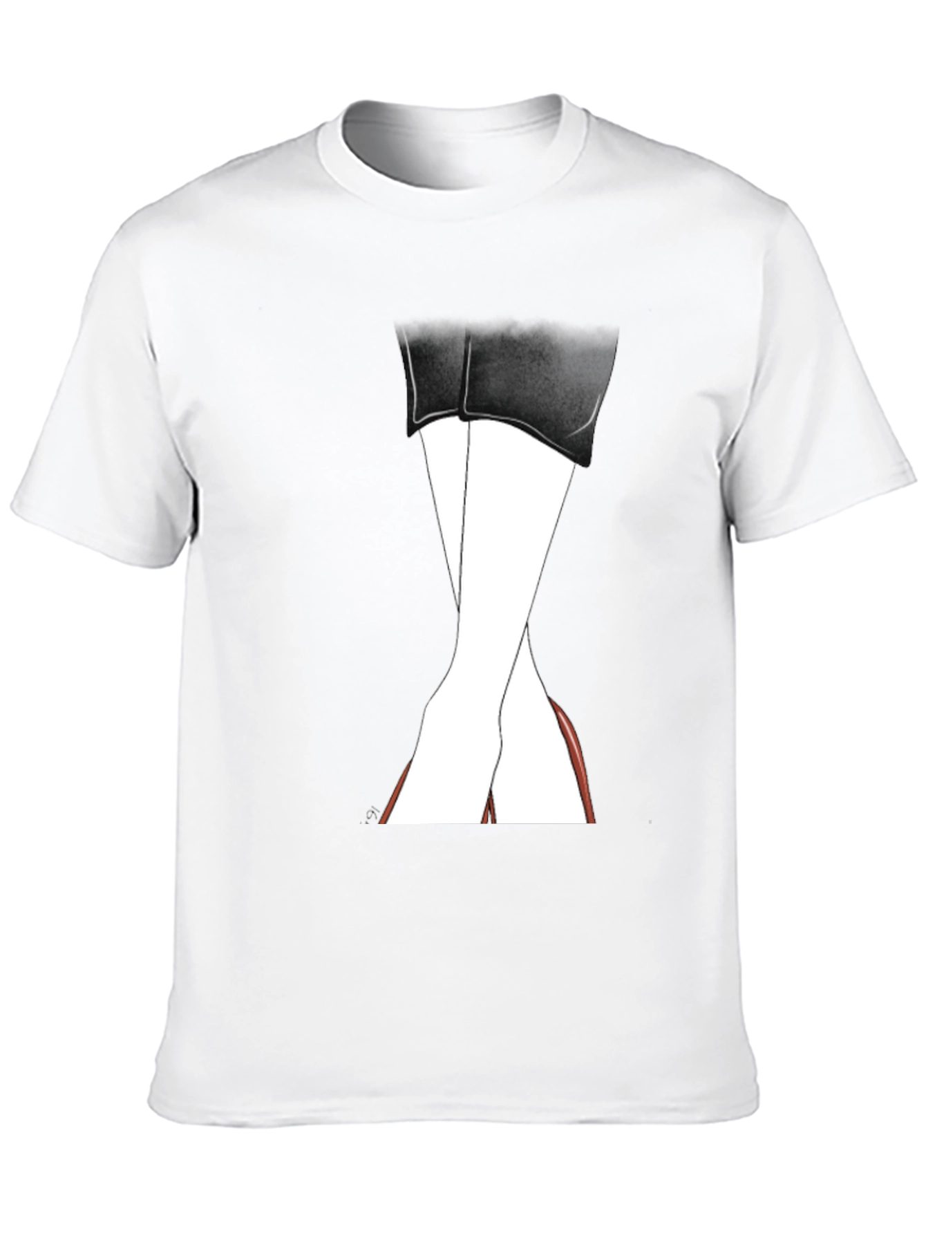 Stylish Leg Graphic Tee - Unisex Black T-Shirt