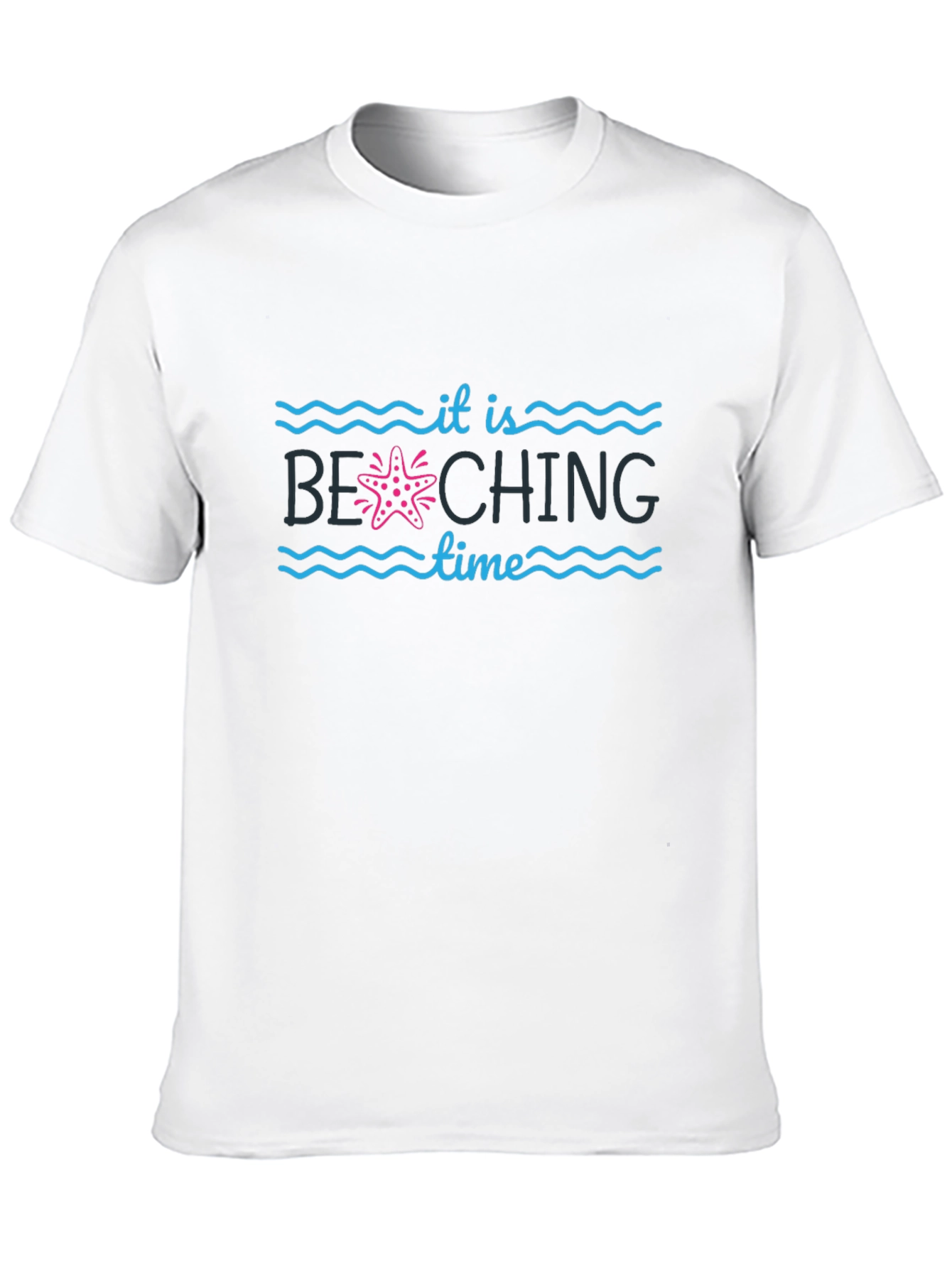 Beach Time Black T-Shirt with Starfish Design