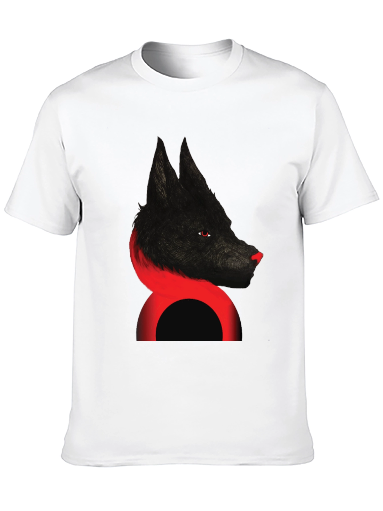 Wolf Graphic Tee - Mens Black Cotton Blend T-Shirt