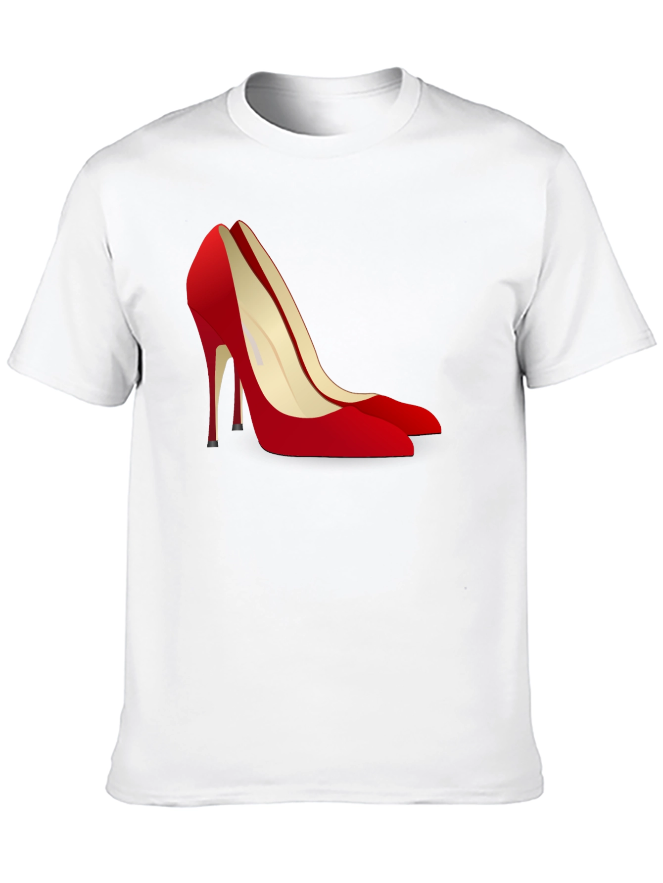 Black T-Shirt with Red High Heel Shoe Design