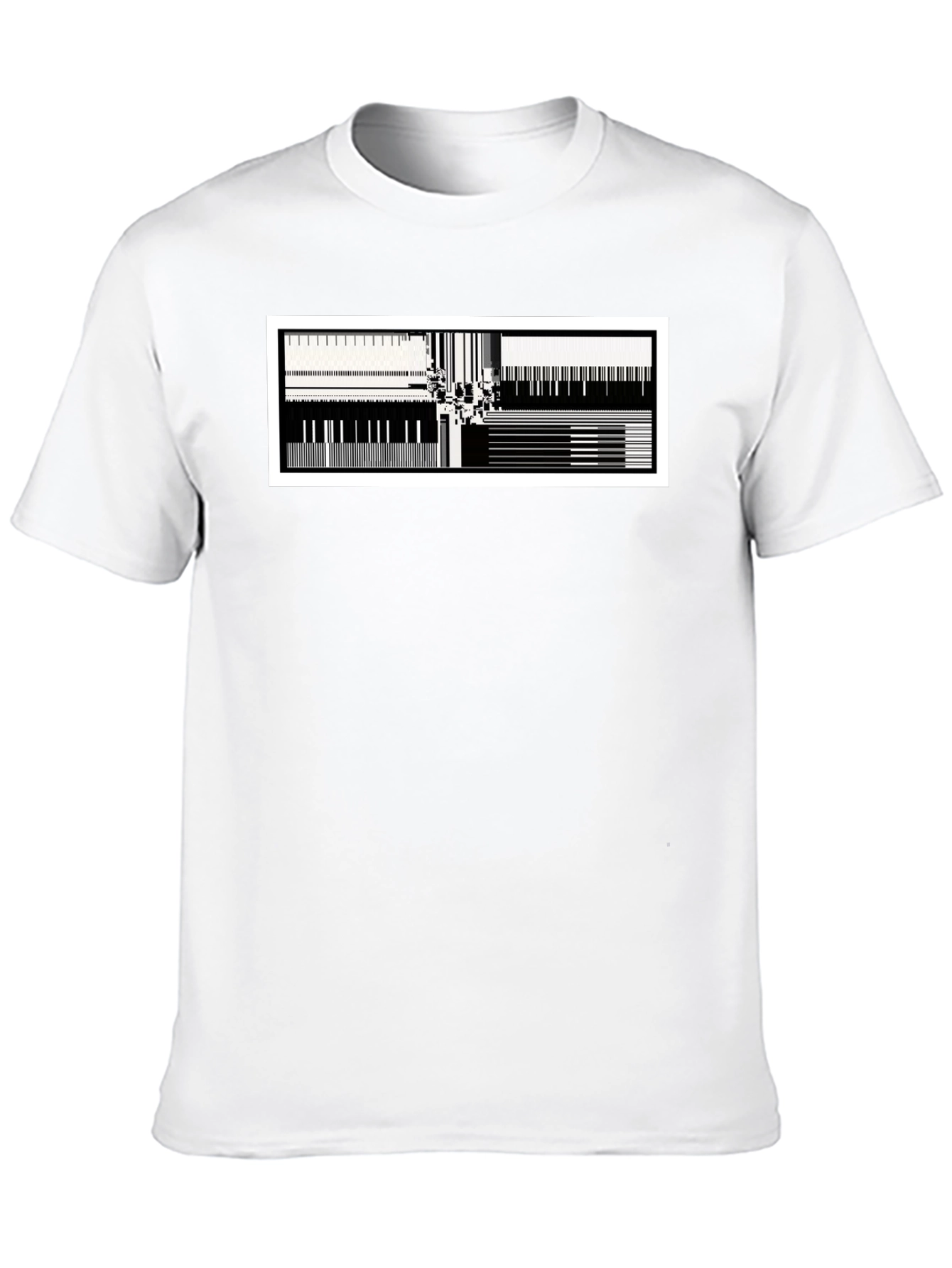 Abstract Music T-Shirt - Black Cotton Blend Modern Design