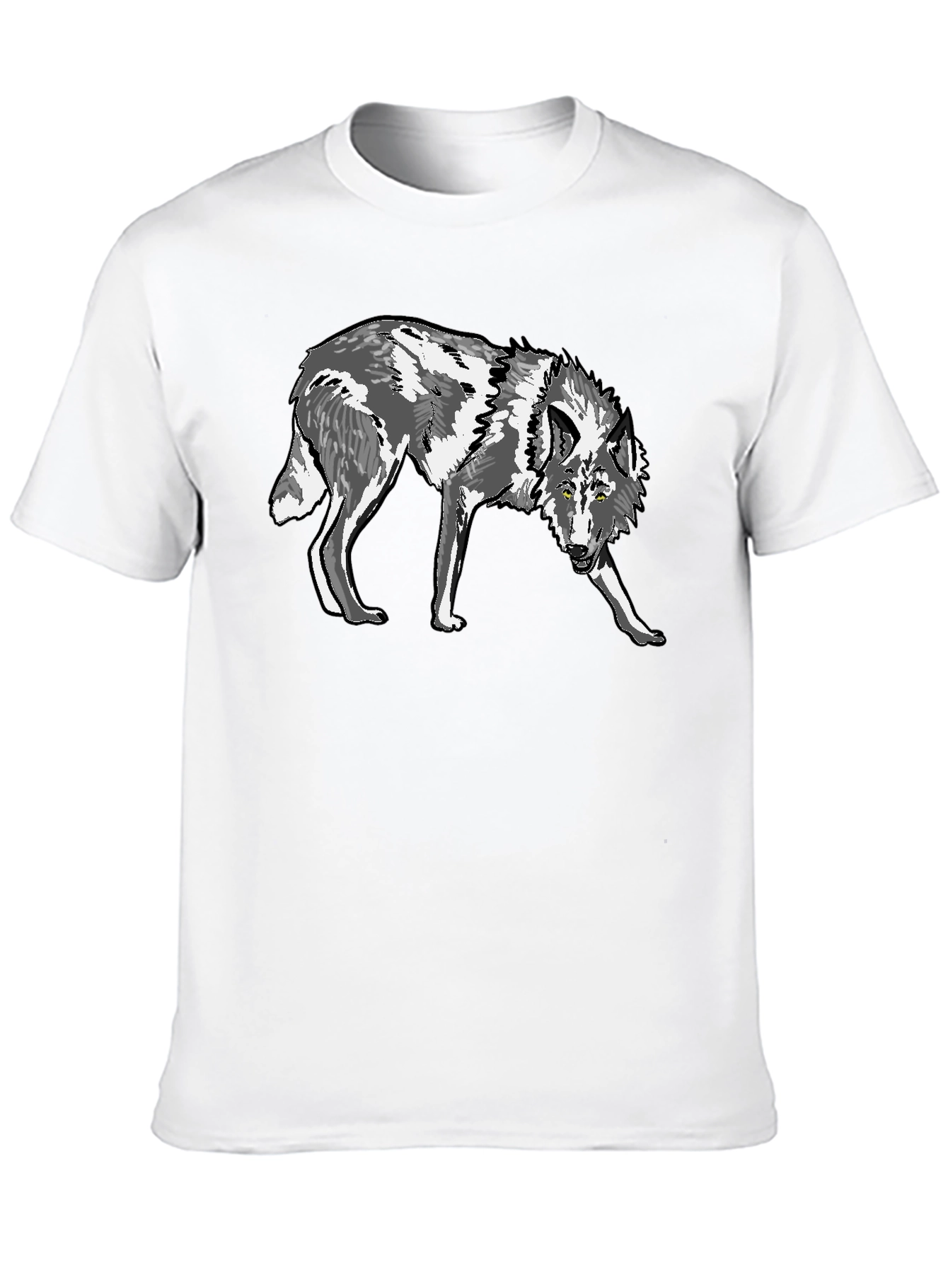 Wolf Graphic Tee - Black Cotton T-Shirt