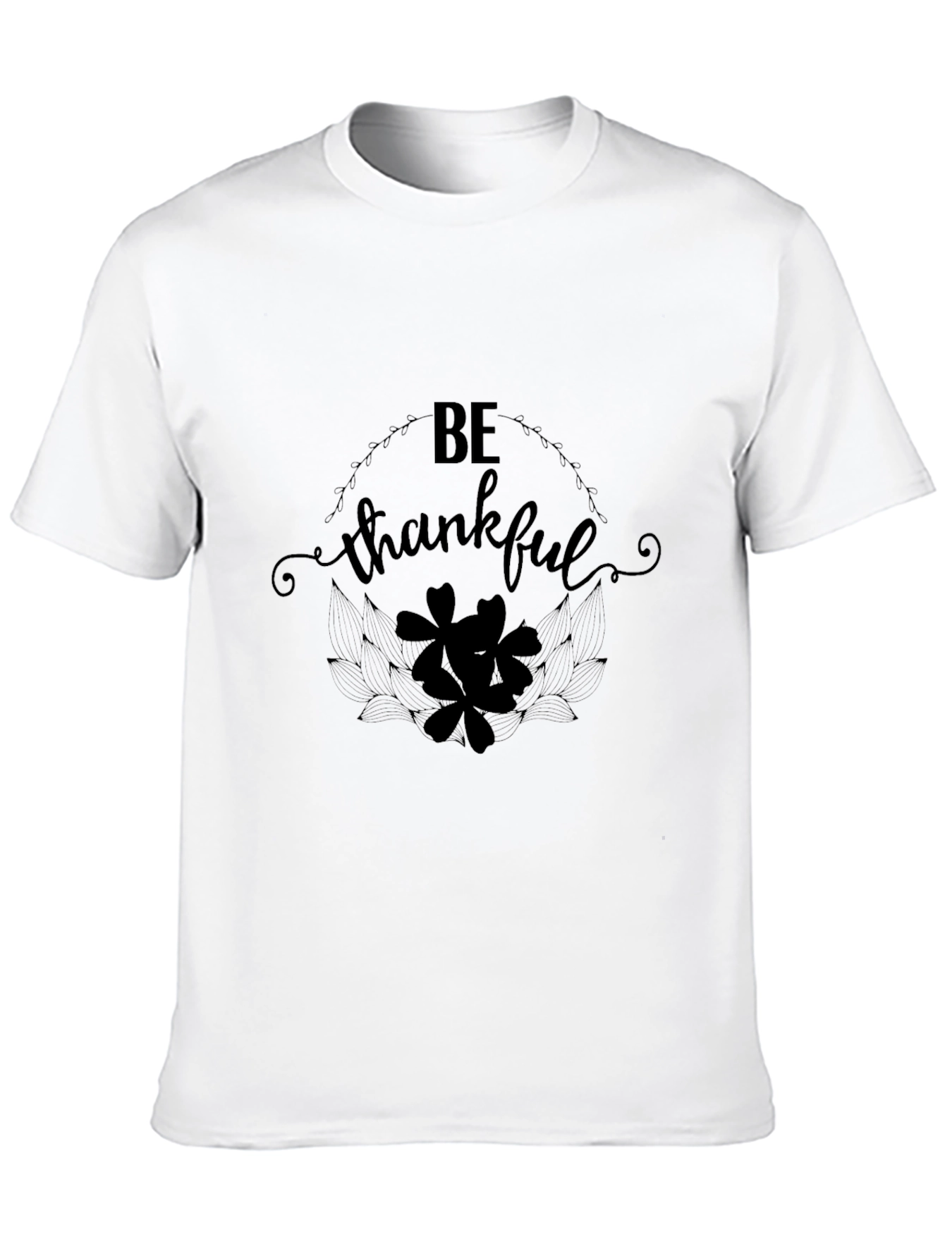 Be Thankful Black Graphic T-Shirt