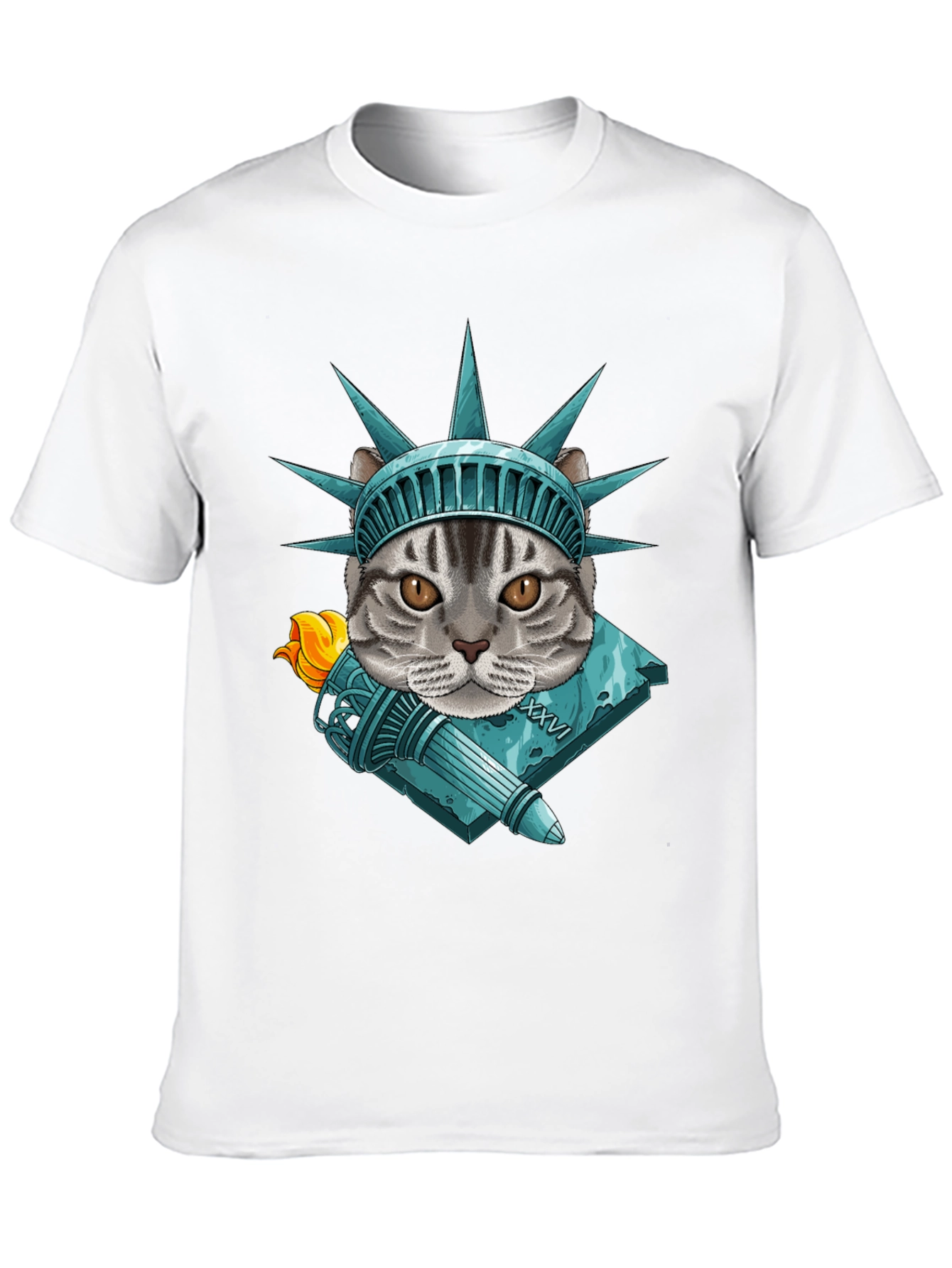 Statue of Liberty Cat Graphic Tee