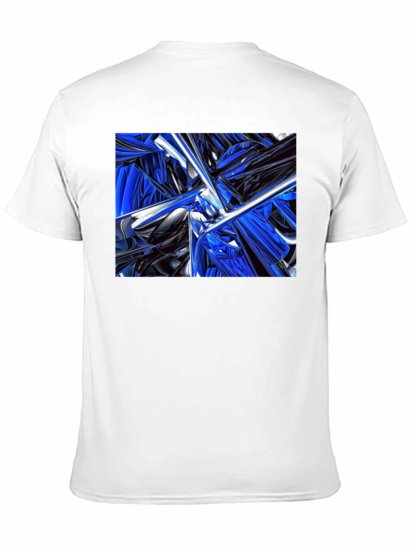 Abstract Blue & Black Design T-Shirt
