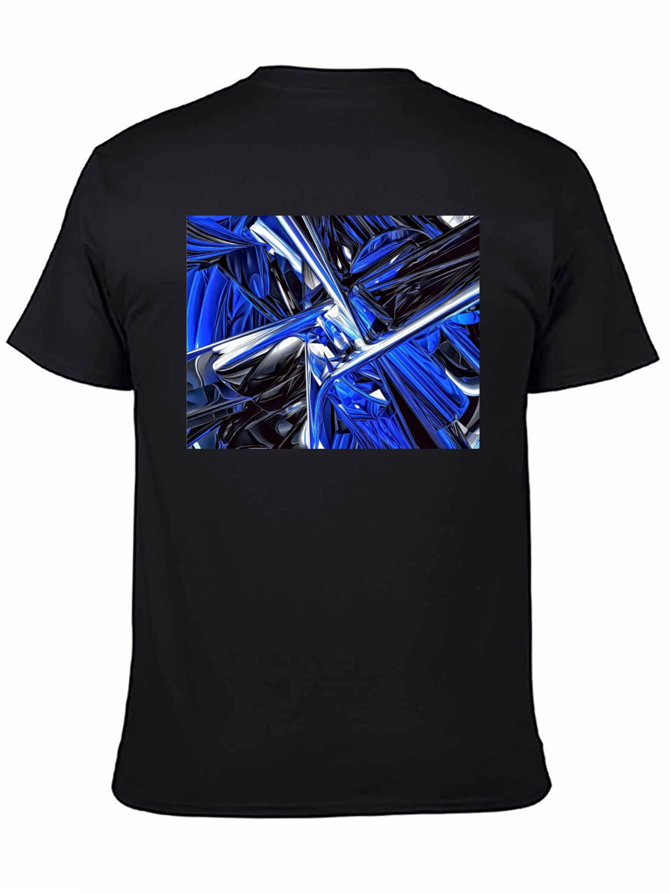 Abstract Blue & Black Design T-Shirt