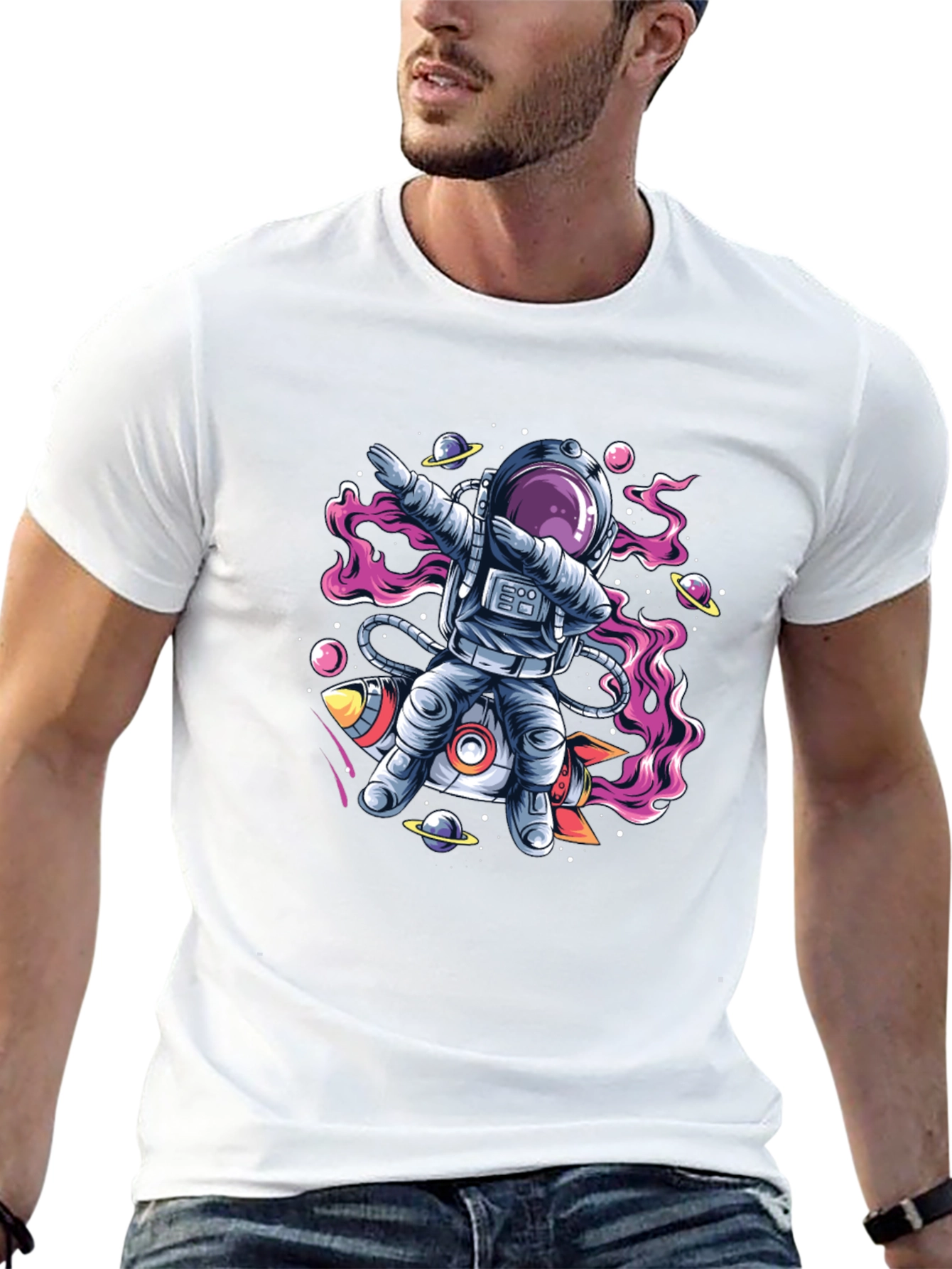 Astronaut Dab T-Shirt - Space Rocket Graphic Tee