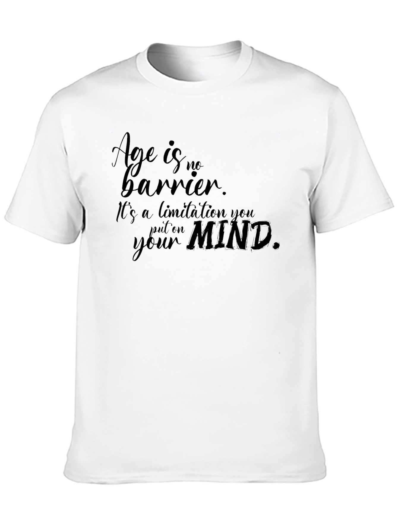 Age is No Barrier Black Graphic Tee