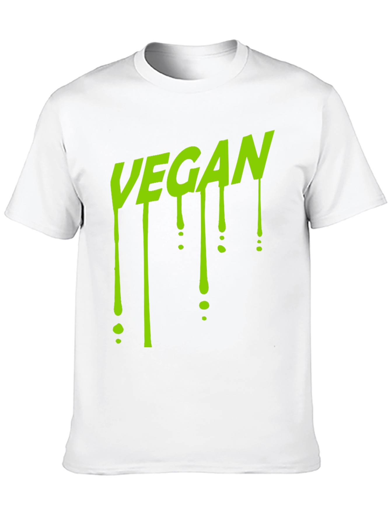 Vegan Drip T-Shirt - Black Crew Neck