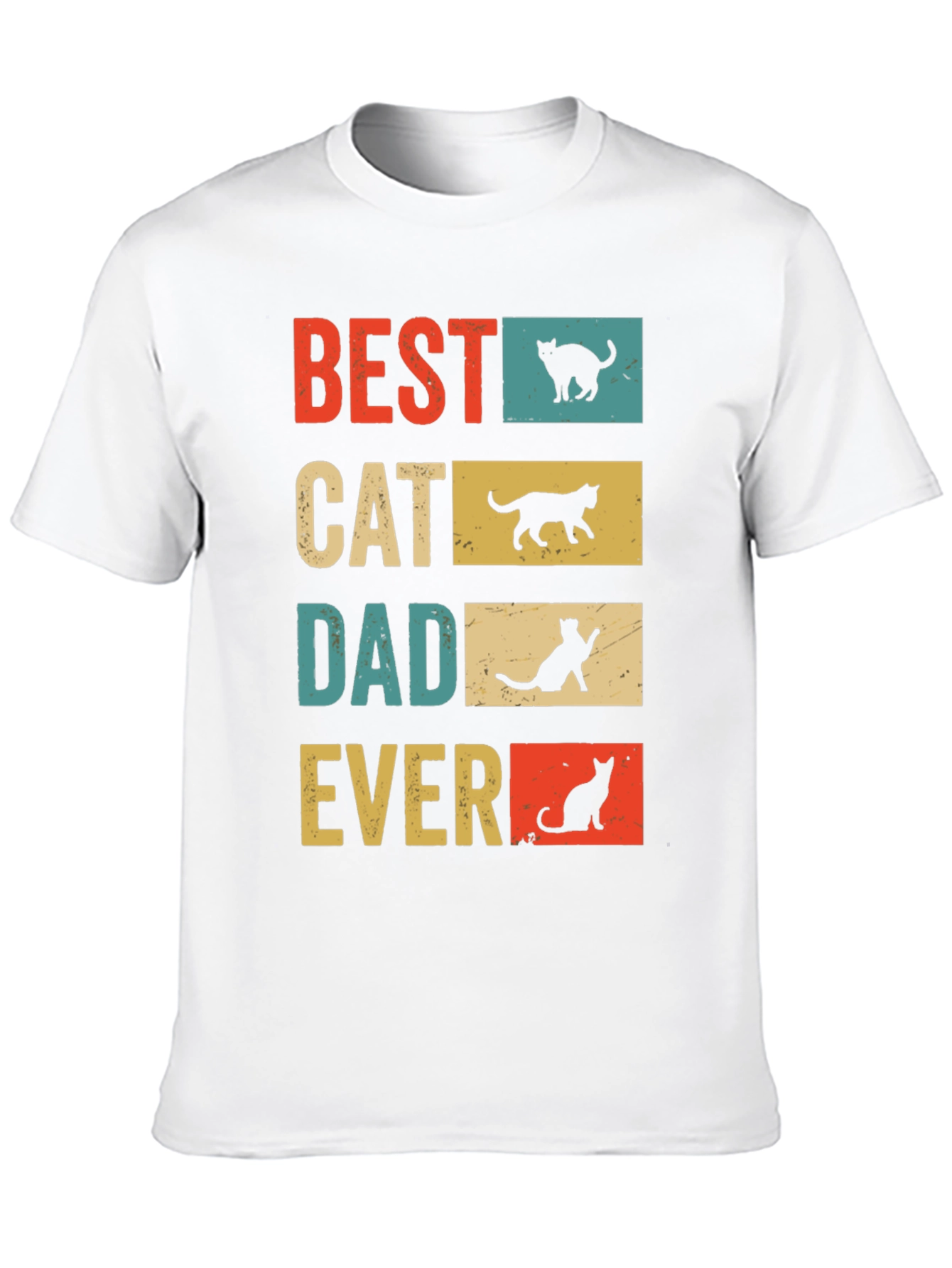 Best Cat Dad Ever Retro Graphic Tee