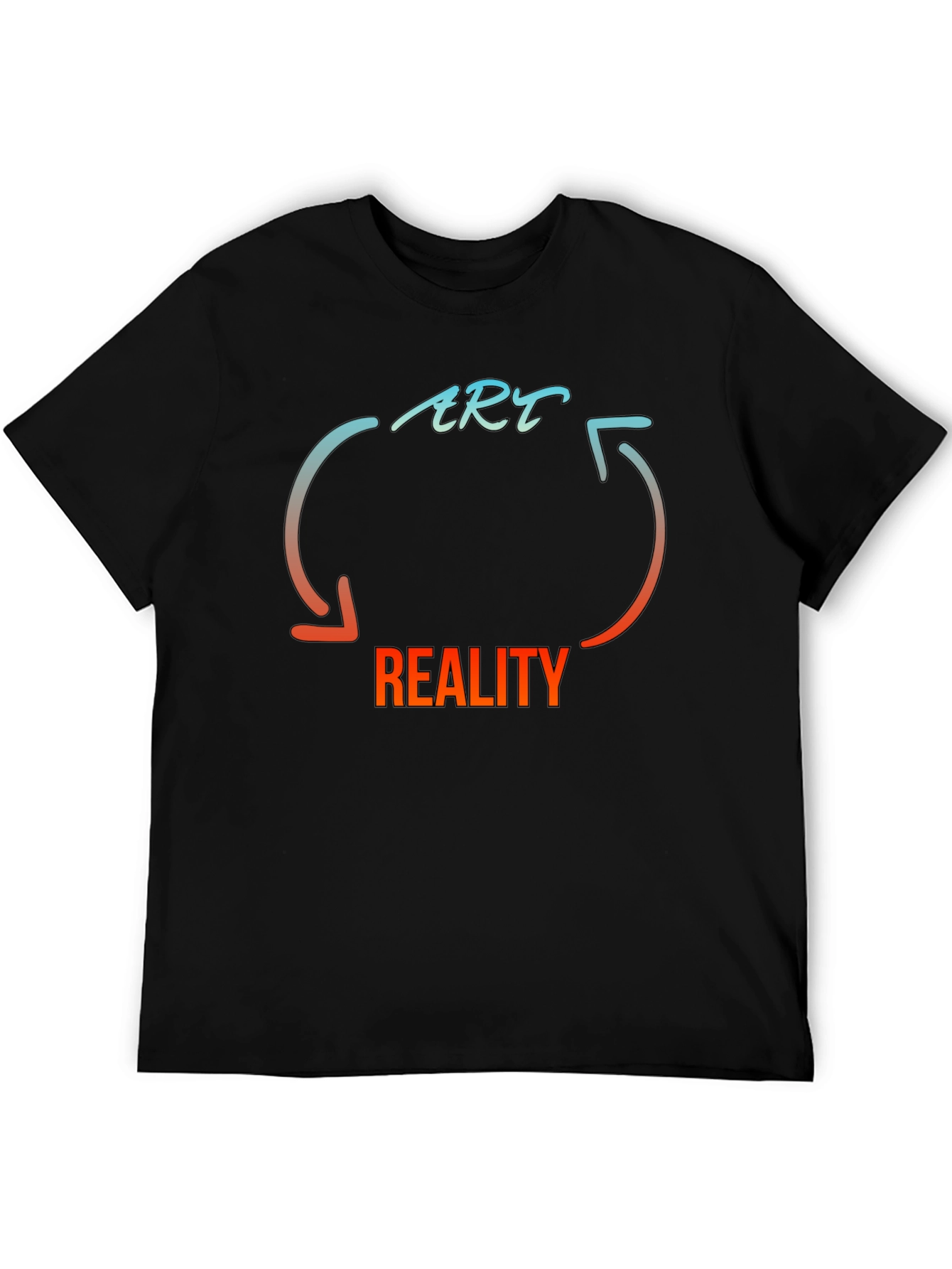 Art & Reality Graphic Print Black T-Shirt