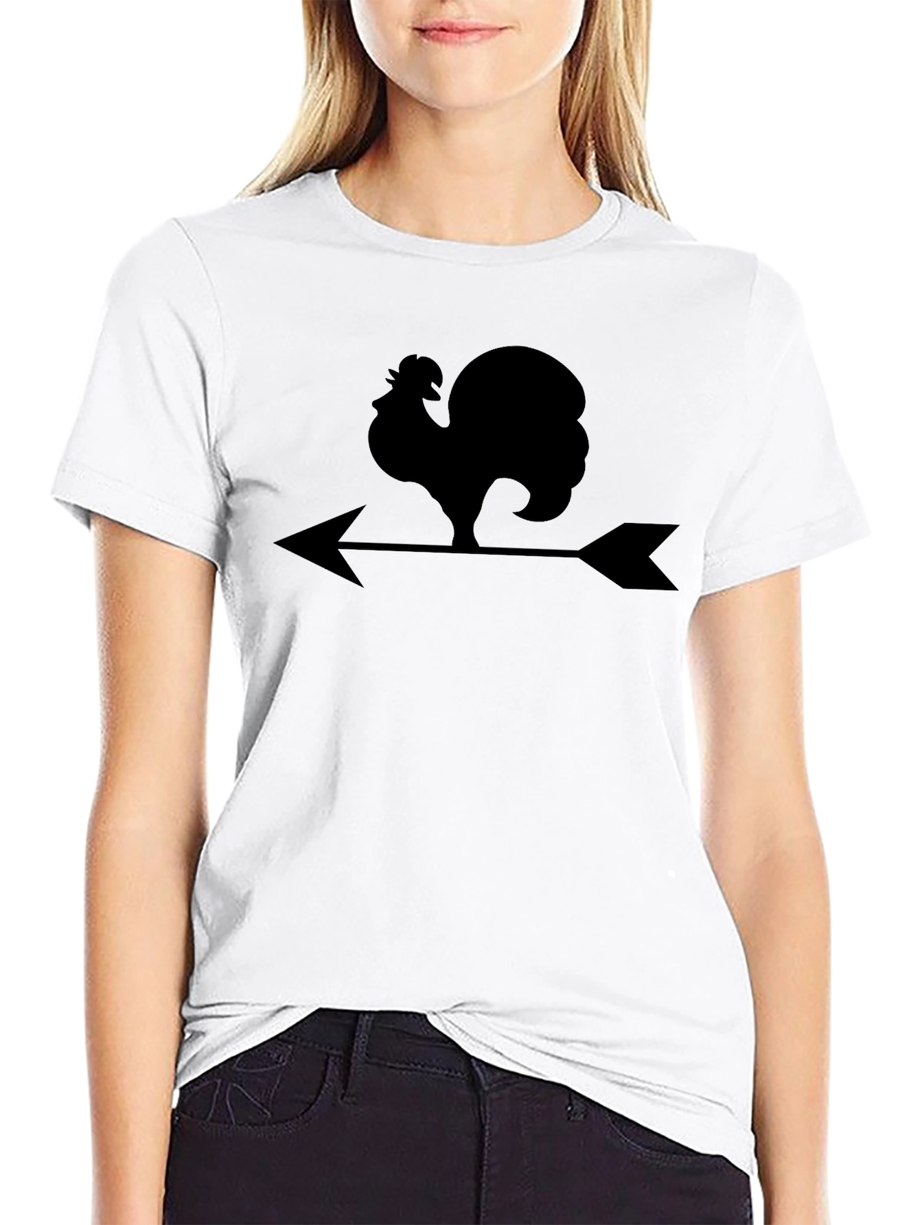 Rooster Weather Vane Graphic Tee - Black