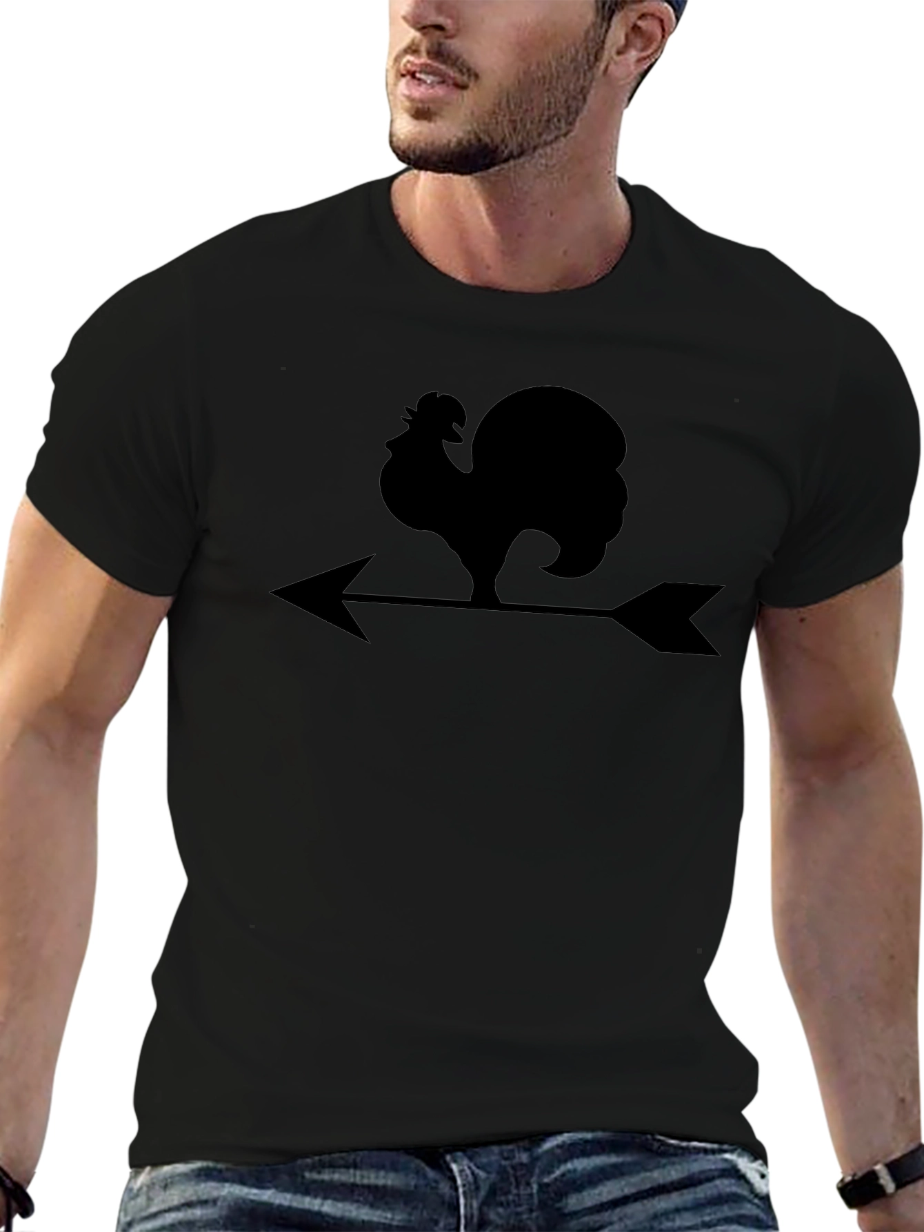 Rooster Weather Vane Graphic Tee - Black