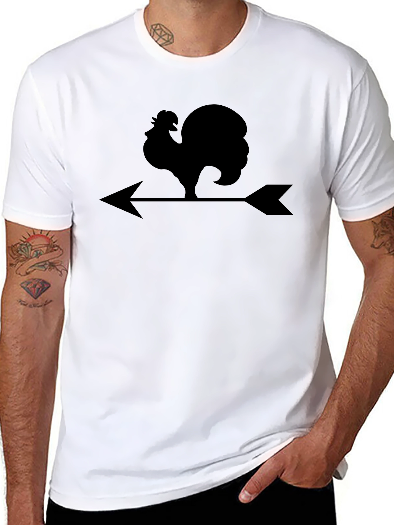 Rooster Weather Vane Graphic Tee - Black