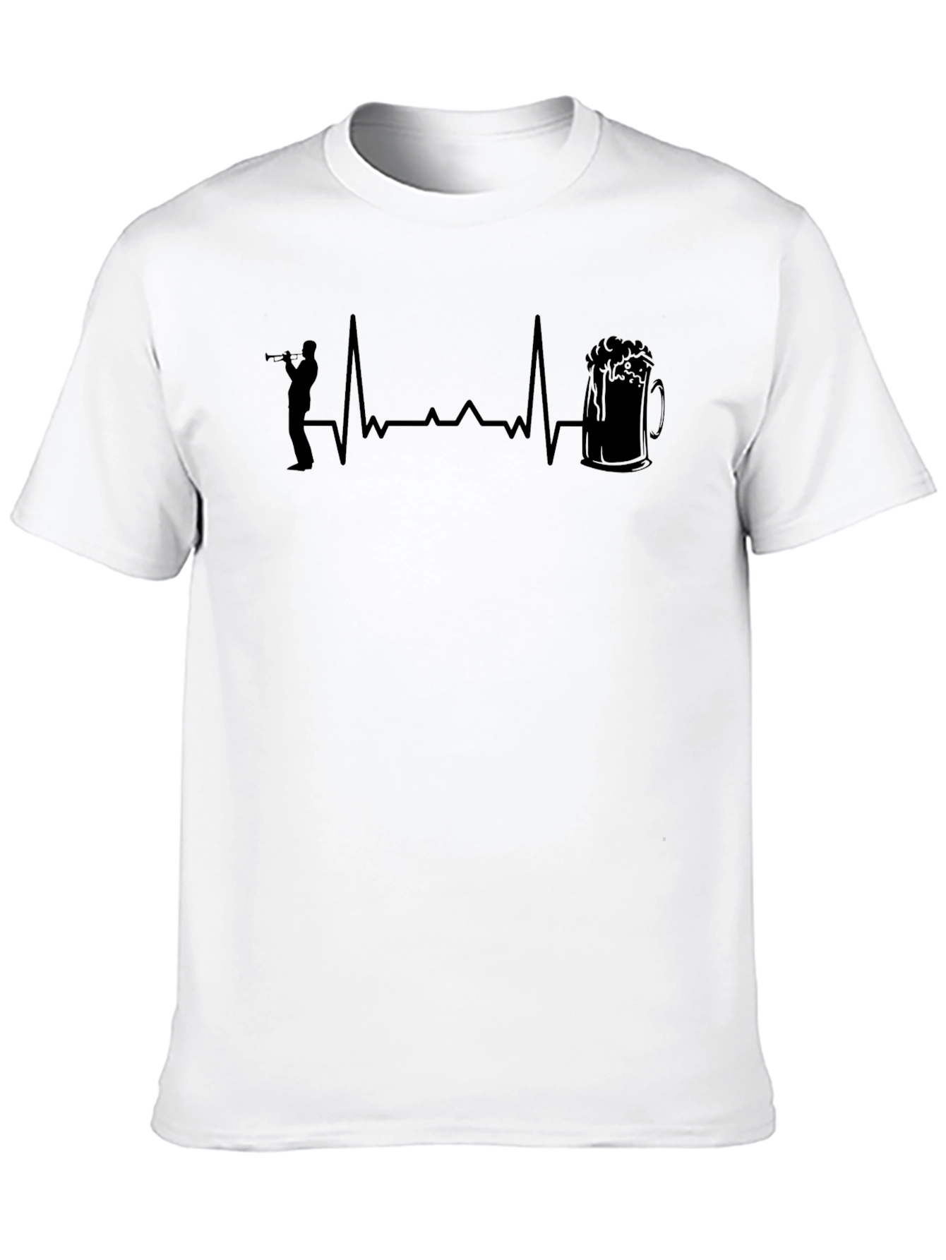 Trumpet and Beer Heartbeat Graphic Tee