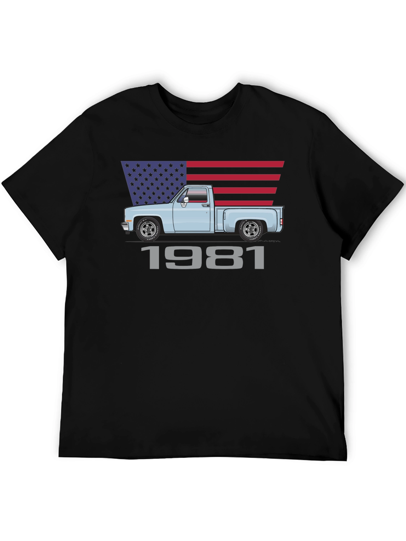 1981 Truck American Flag Graphic Tee