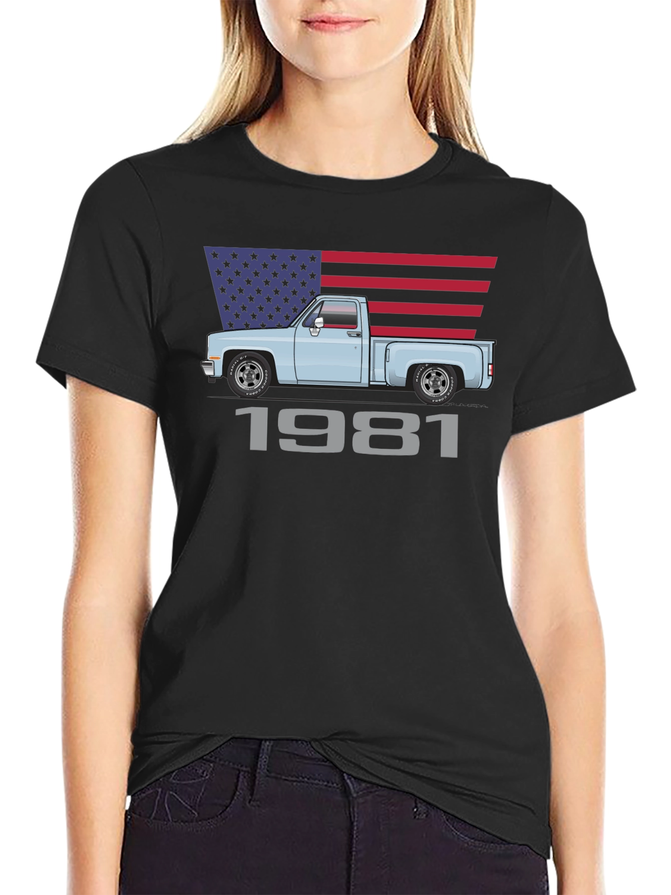 1981 Truck American Flag Graphic Tee