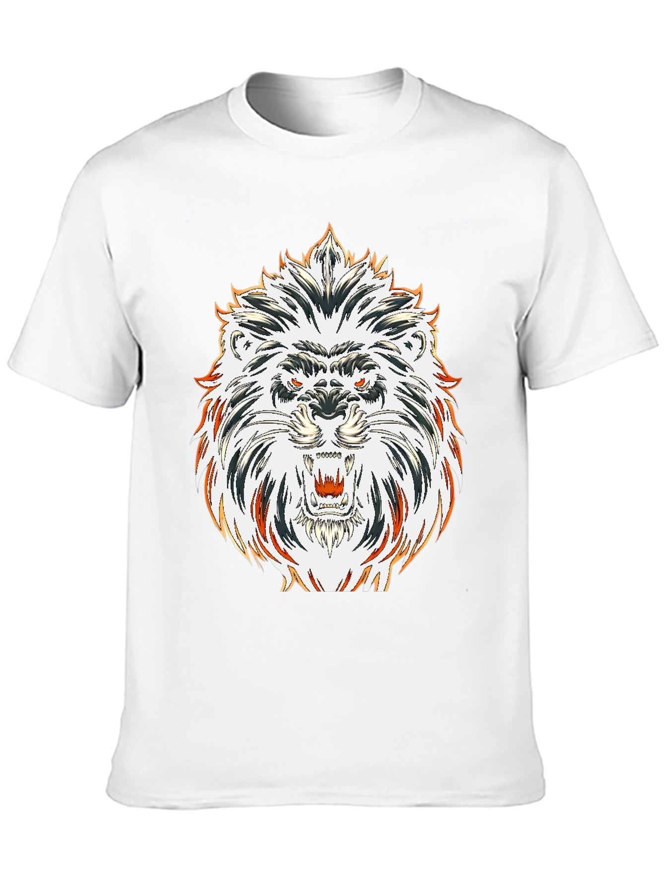 Bold Lion Graphic Tee - Black Cotton