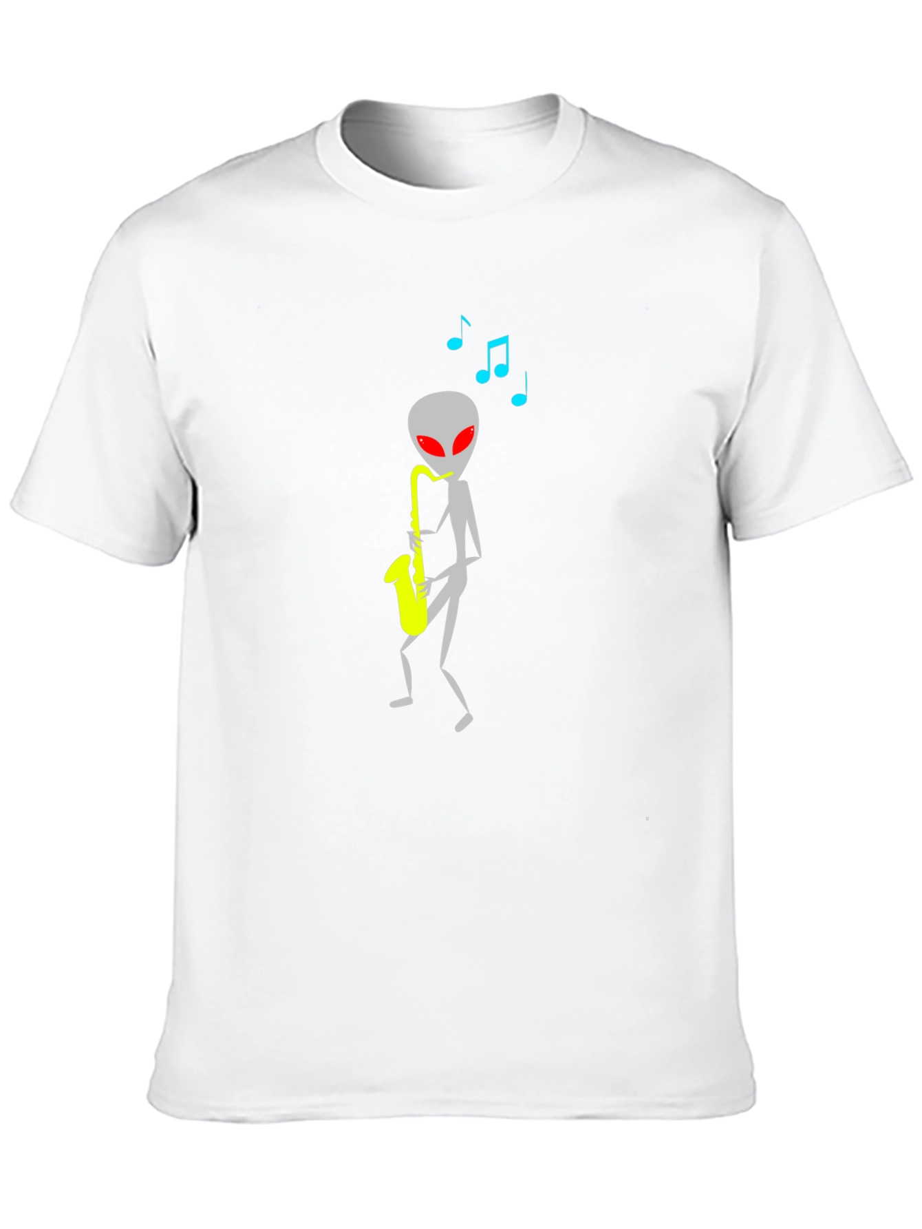 Alien Sax Player Black Graphic Tee