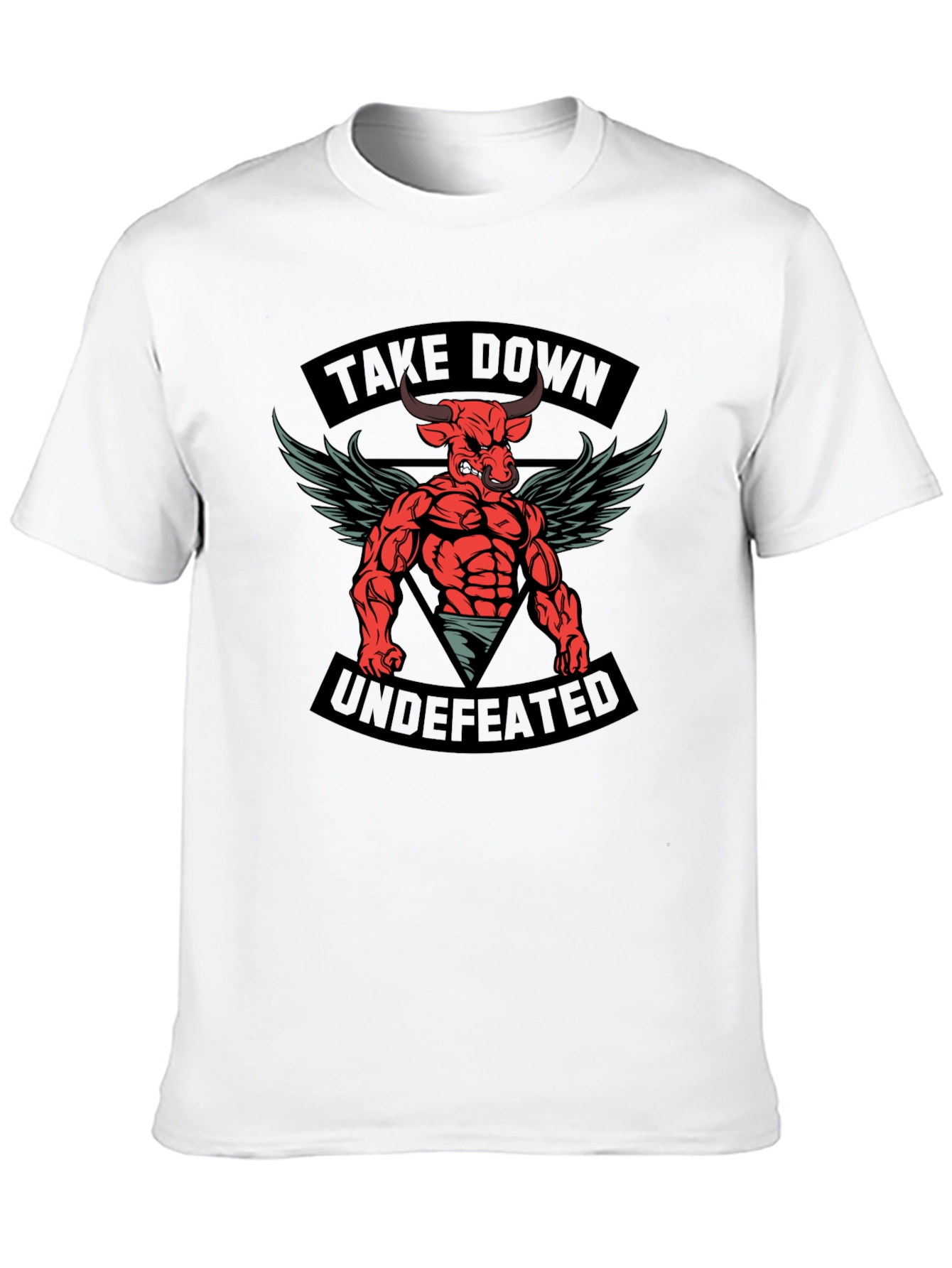 Take Down Undefeated Bull Graphic T-Shirt