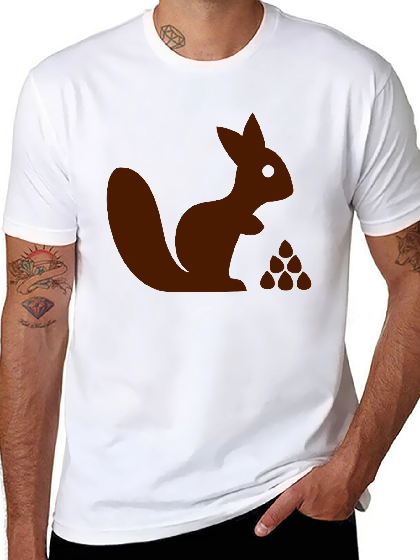 Squirrel and Nuts Graphic T-Shirt - Unisex Casual Tee