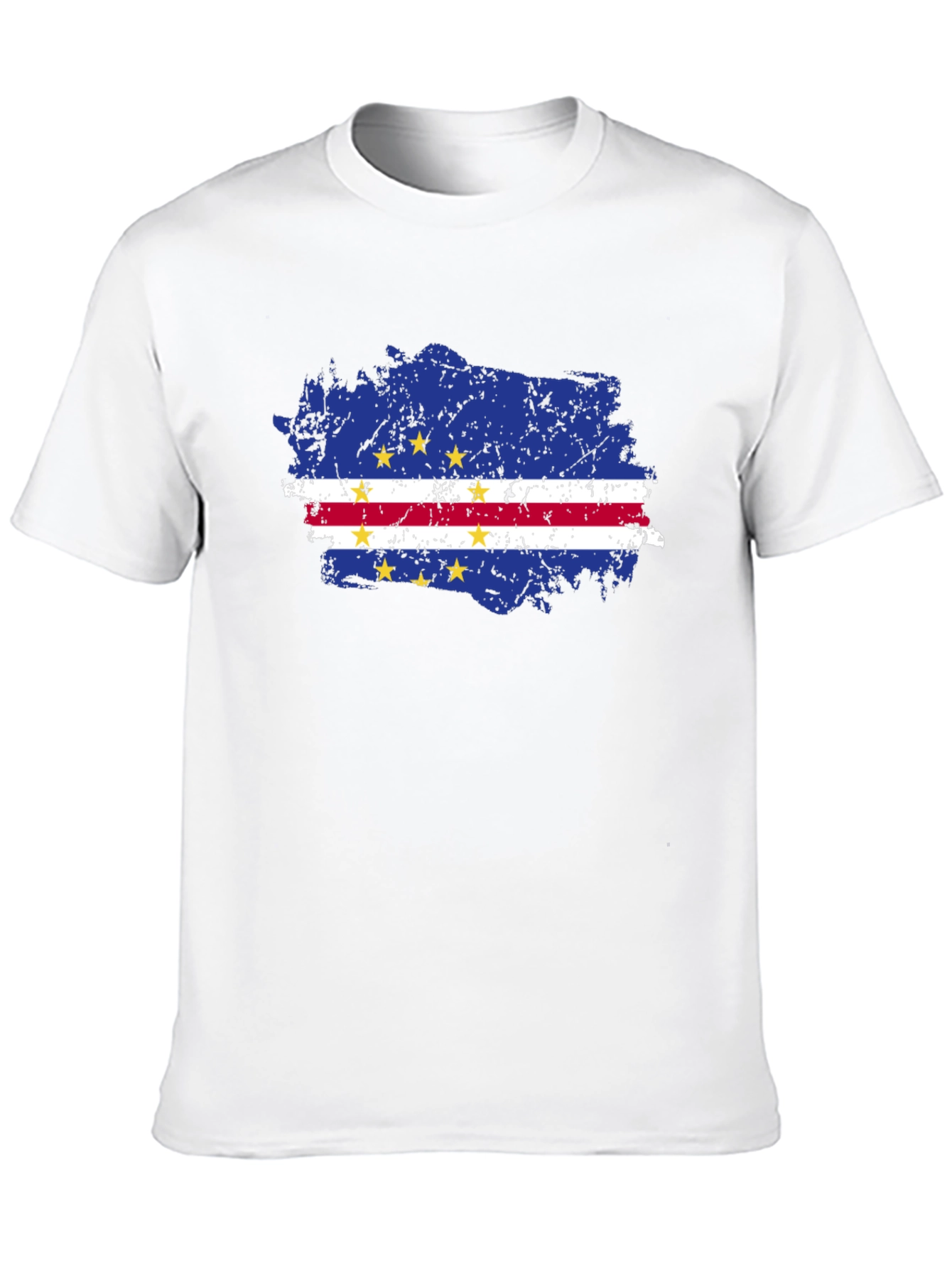 Cape Verde Flag T-Shirt - Distressed Grunge Design