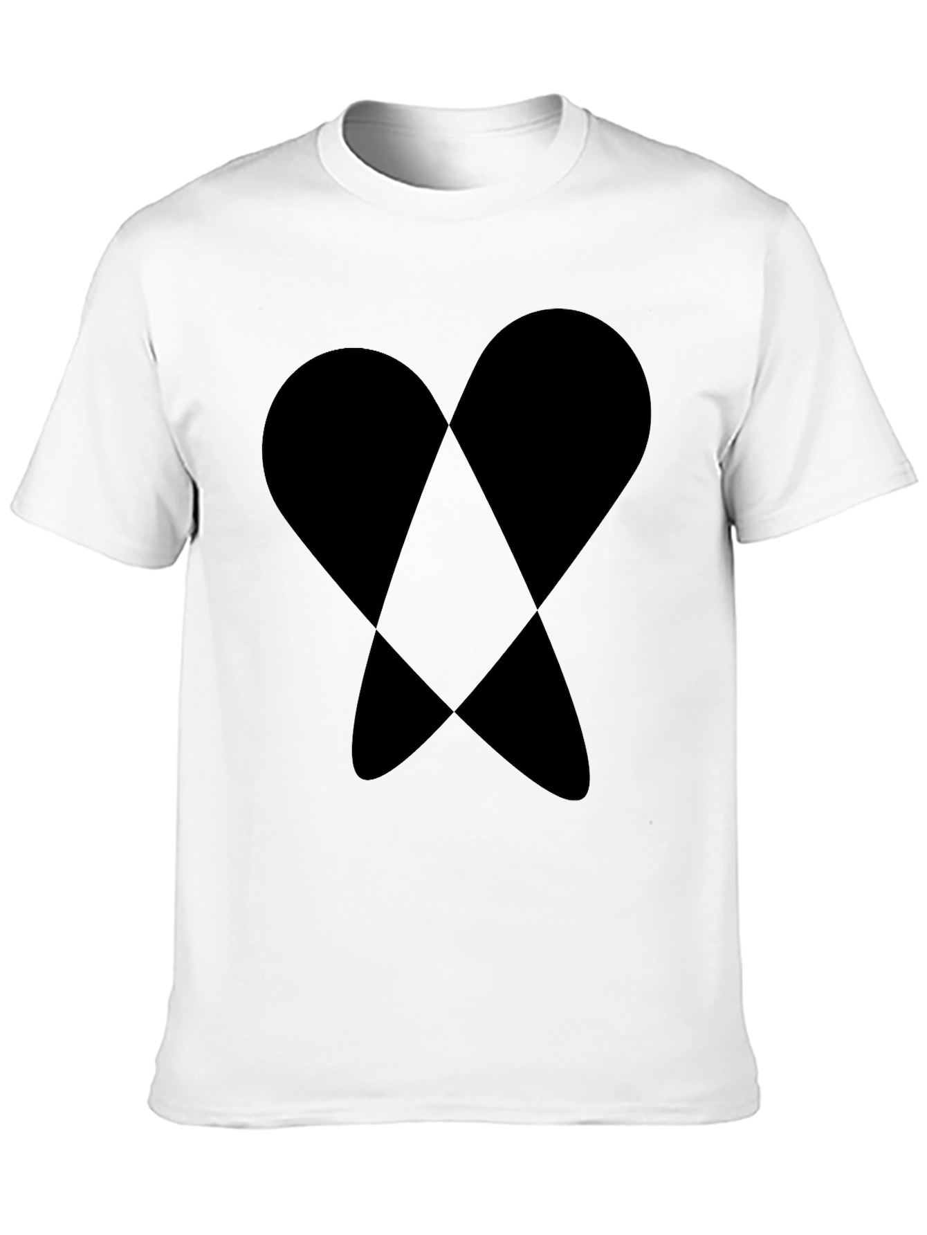 Abstract Heart Graphic Tee - Black