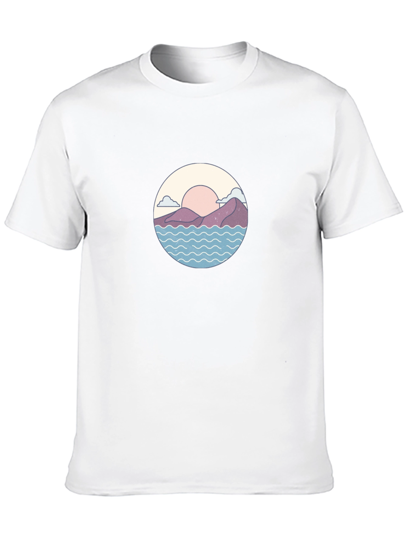 Sunset Mountains Waves Graphic Tee