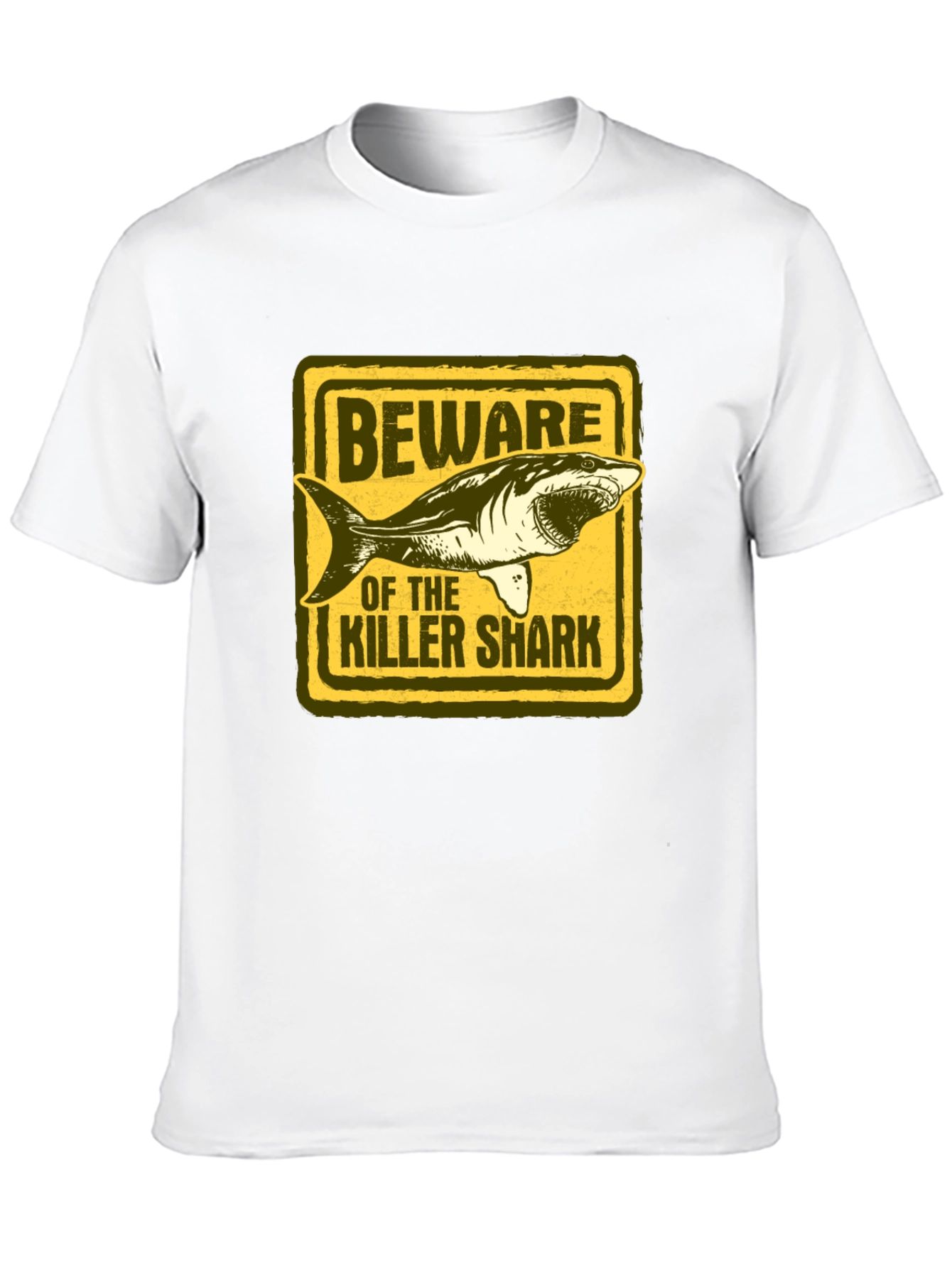 Beware of Killer Shark Graphic T-Shirt - Black
