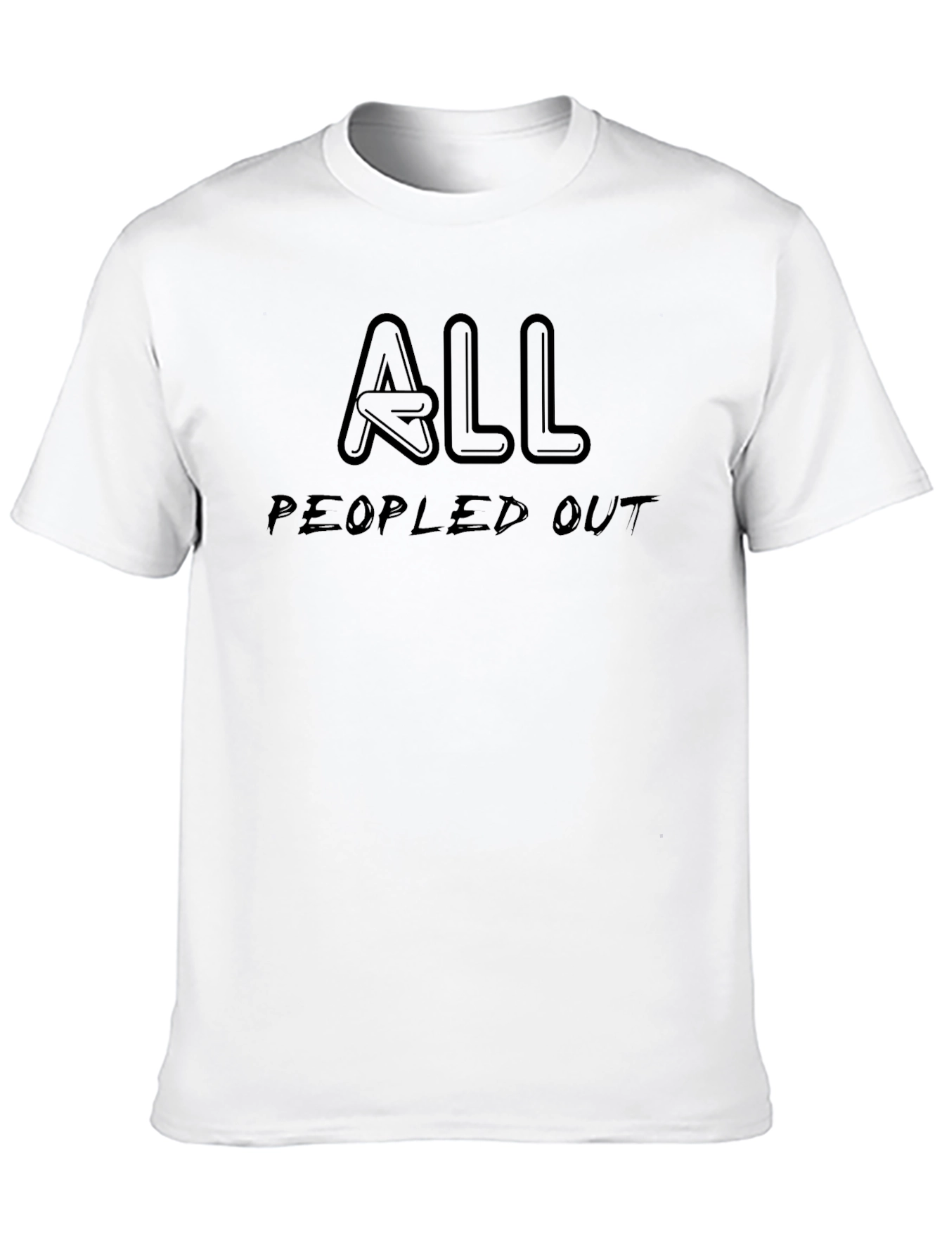 All Peopled Out Black T-Shirt