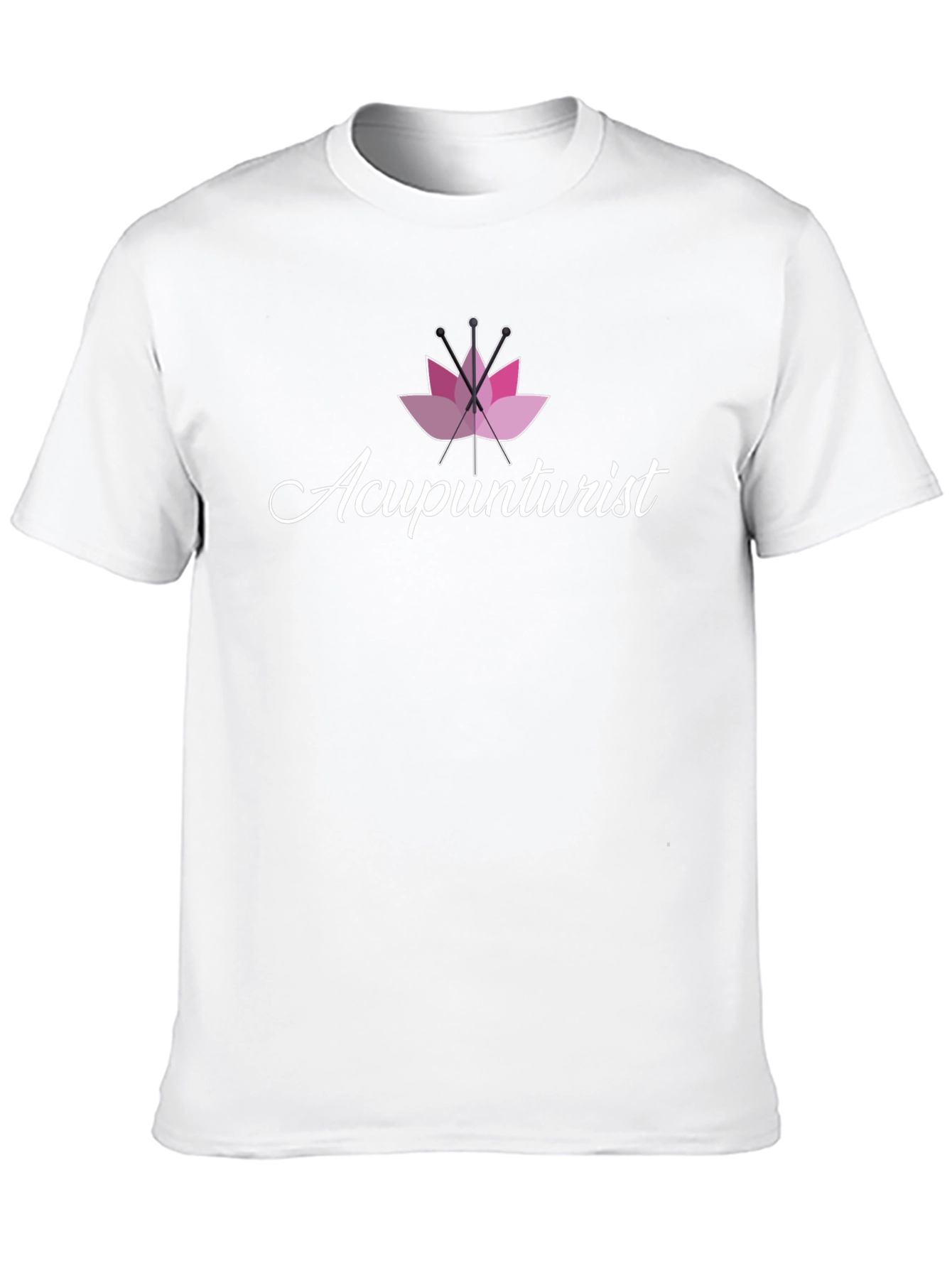 Acupuncturist T-Shirt Pink Lotus Black