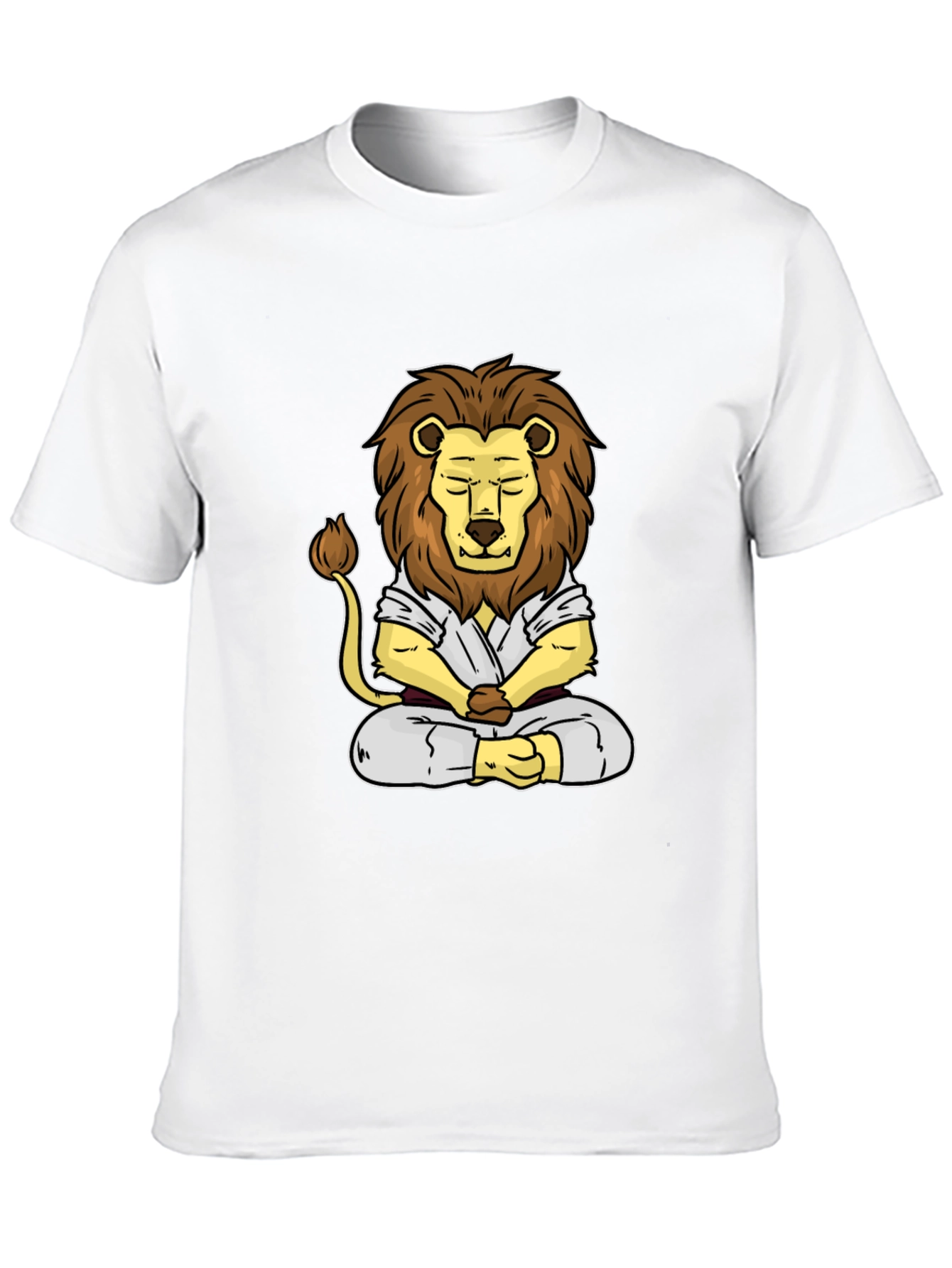 Zen Lion T-Shirt - Meditating Martial Artist Tee