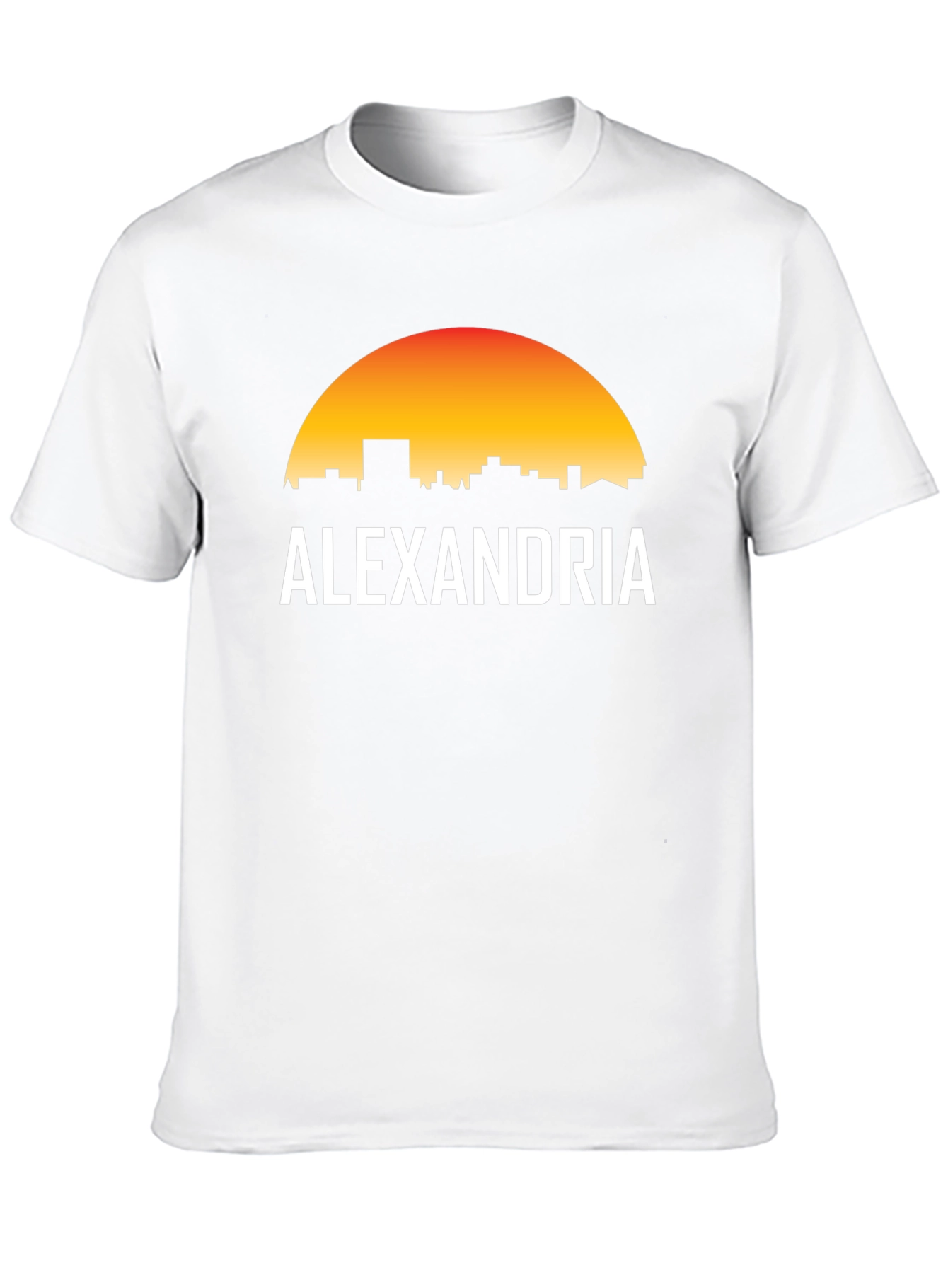 Alexandria Skyline Graphic T-Shirt - Sunset Design