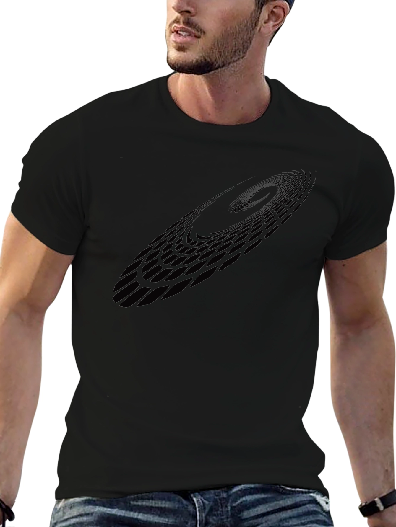 Abstract Black Hole Graphic T-Shirt