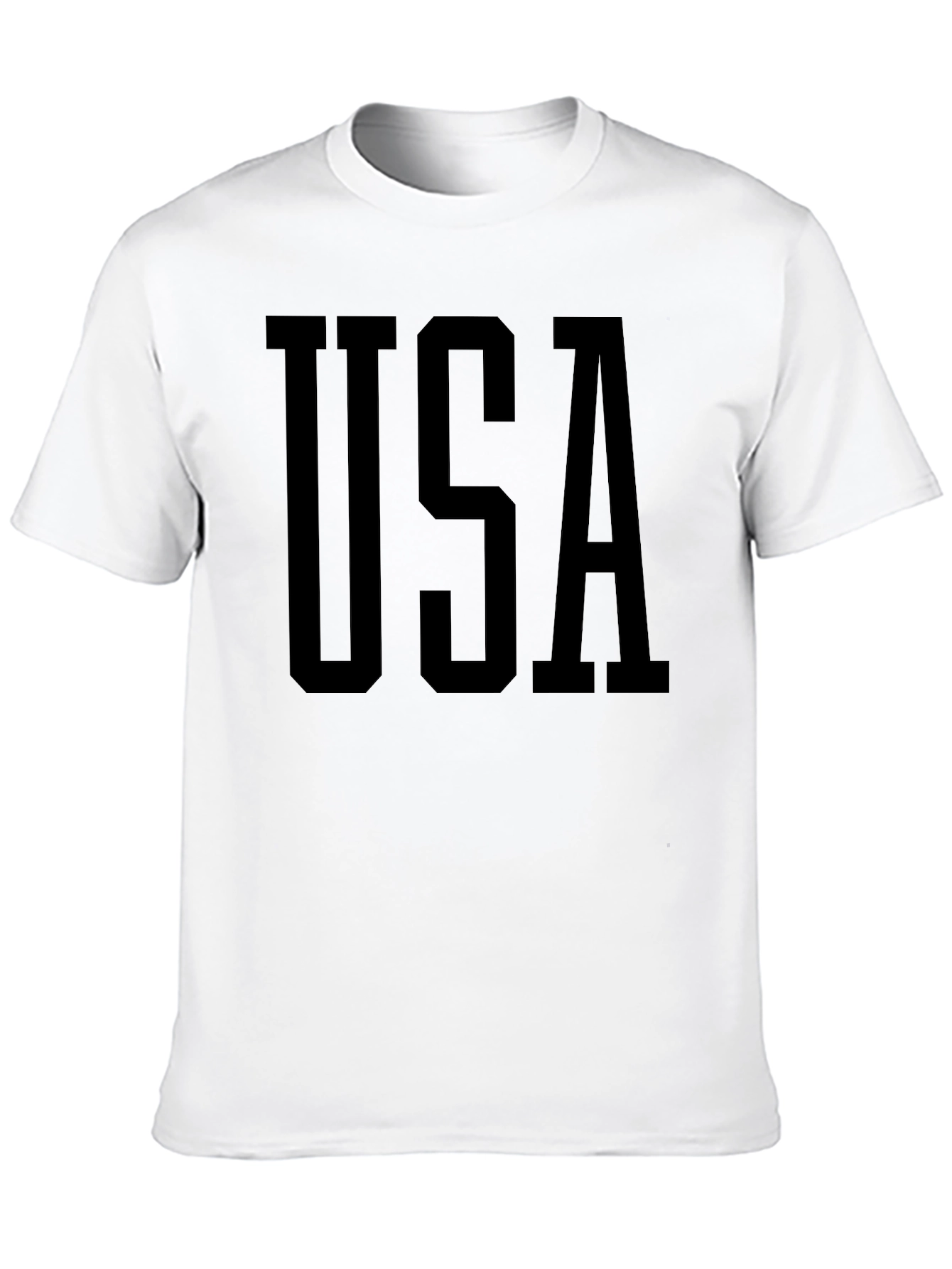 USA Bold Graphic Print Crew Neck T-Shirt