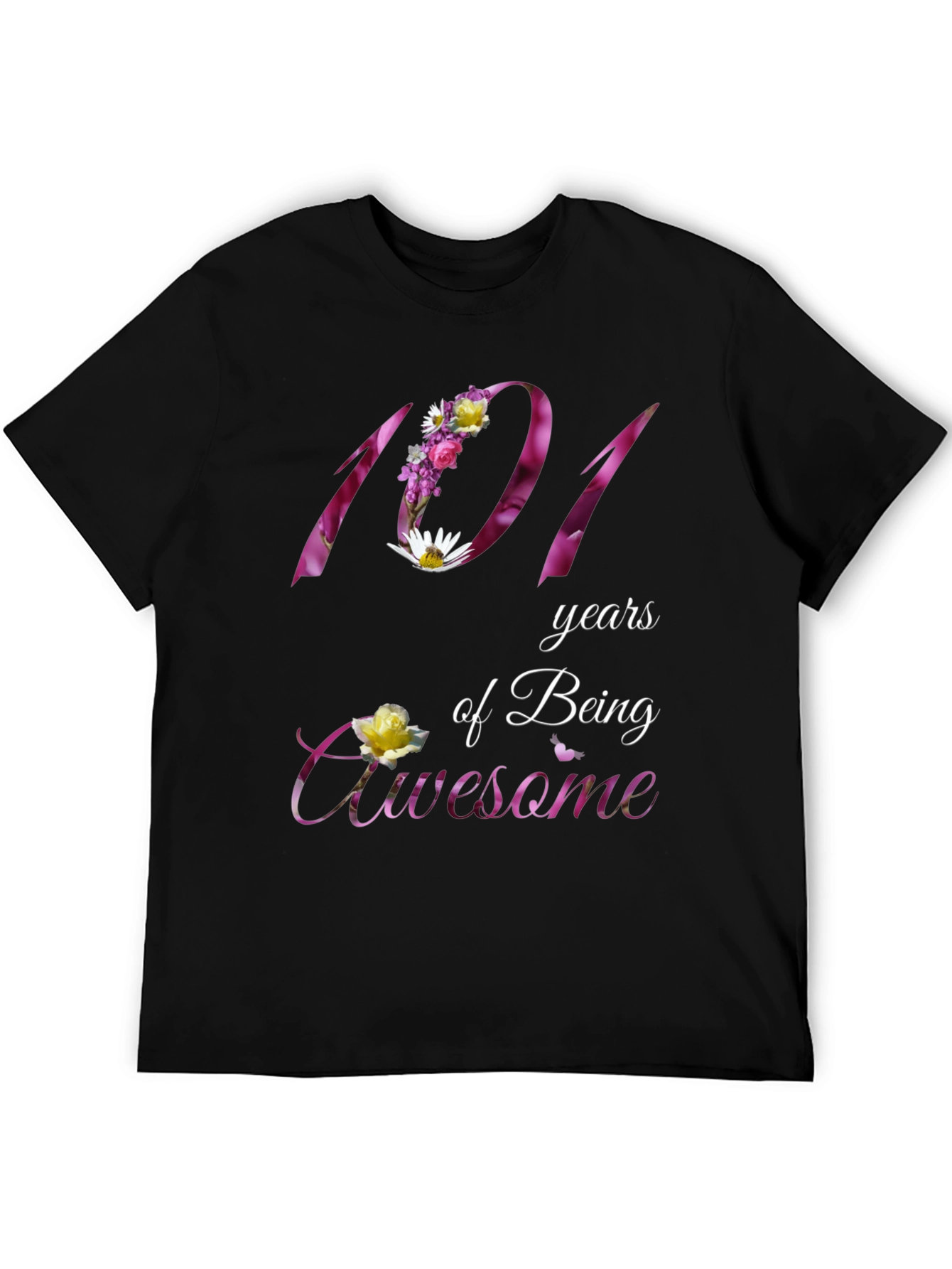 101 Years of Being Awesome Floral T-Shirt