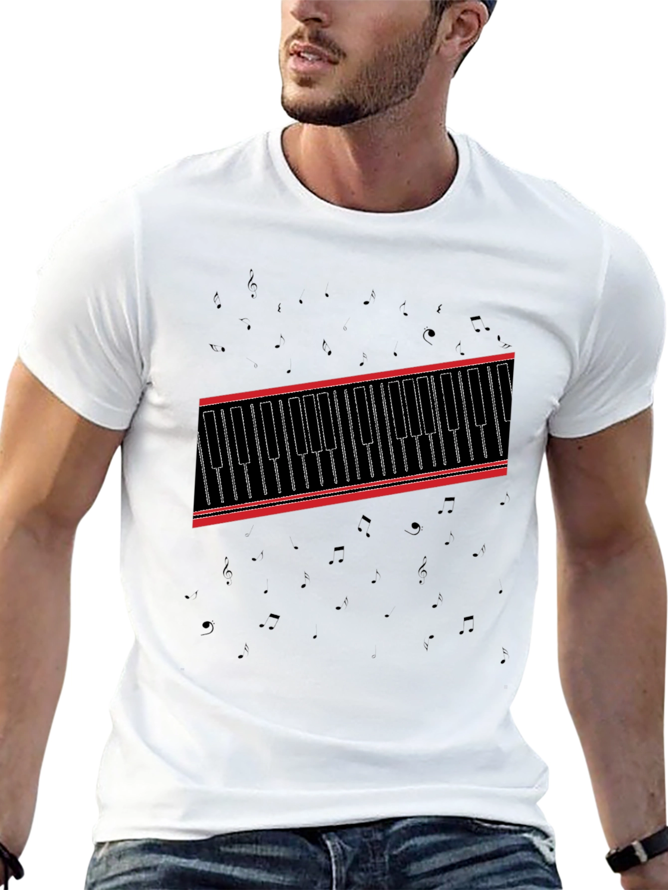 Piano Keys Graphic Tee - Music Lovers T-Shirt