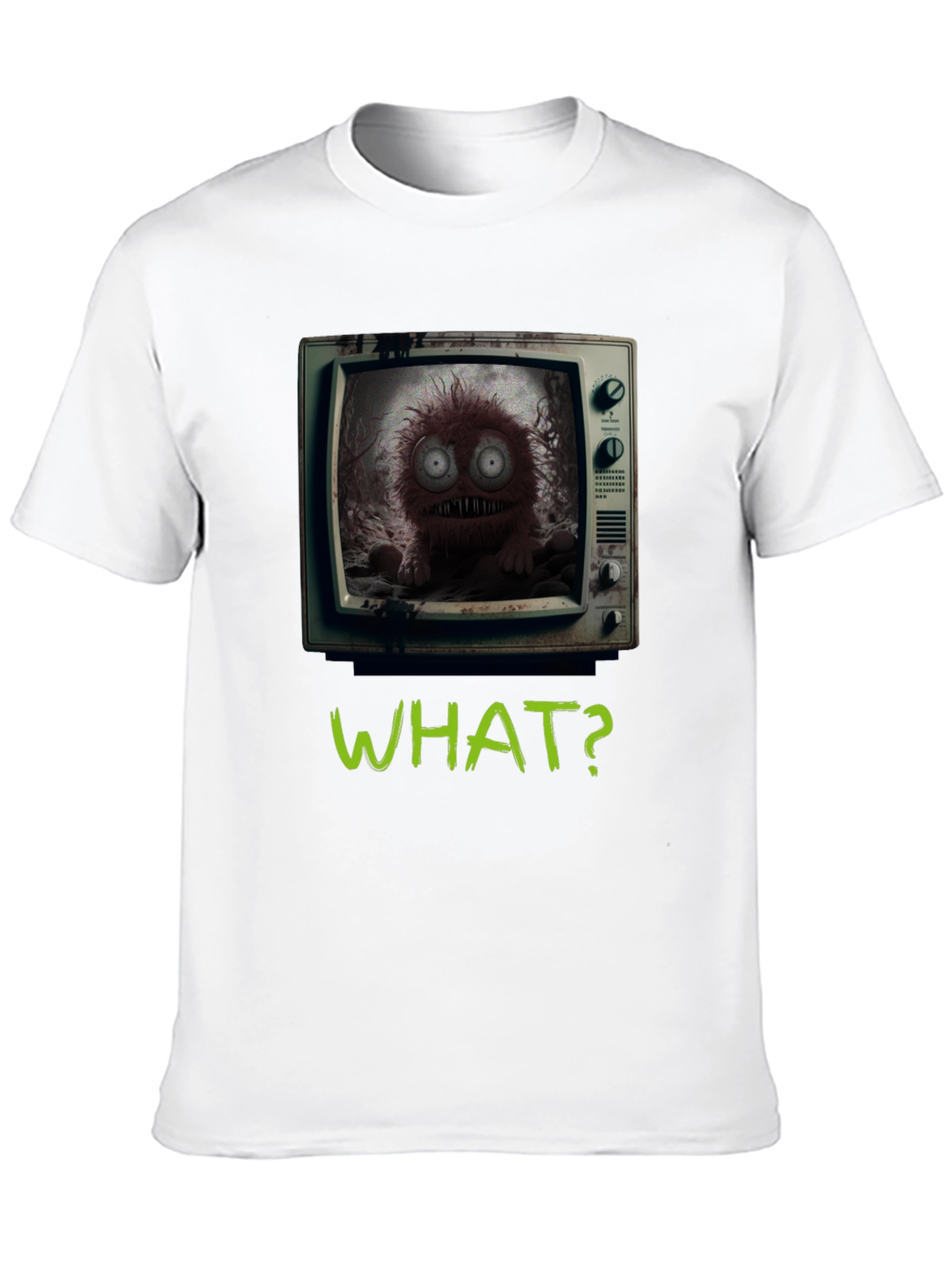 What? Monster TV Graphic Tee - Creepy Novelty T-Shirt