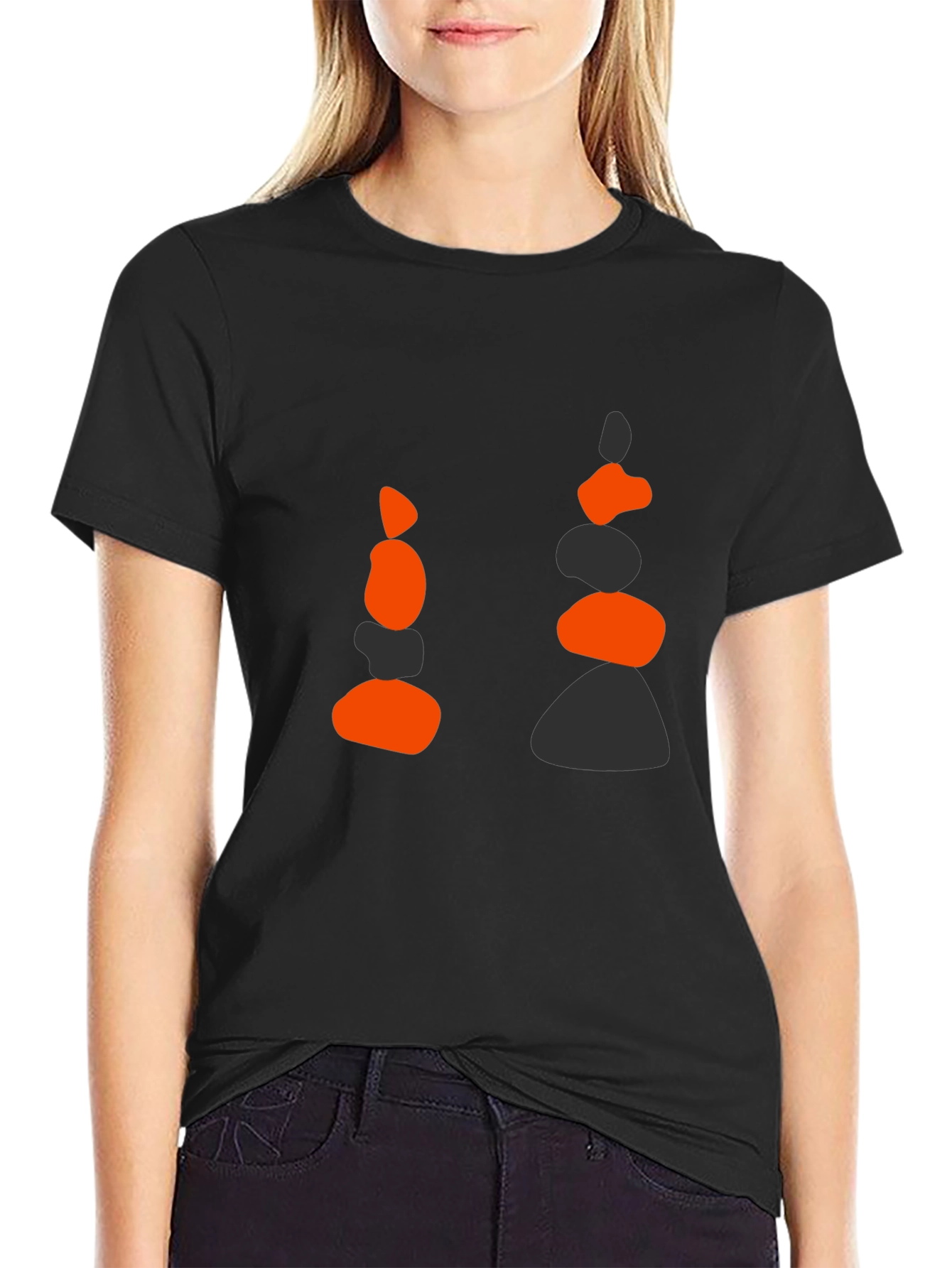 Zen Stone Stack Graphic Tee - Black