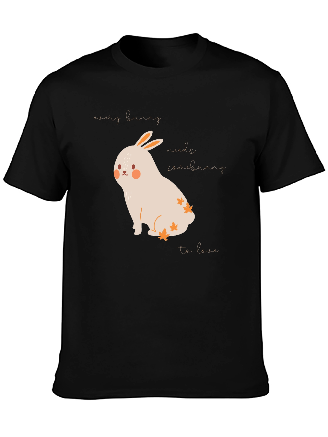Bunny Needs Somebunny Black T-Shirt