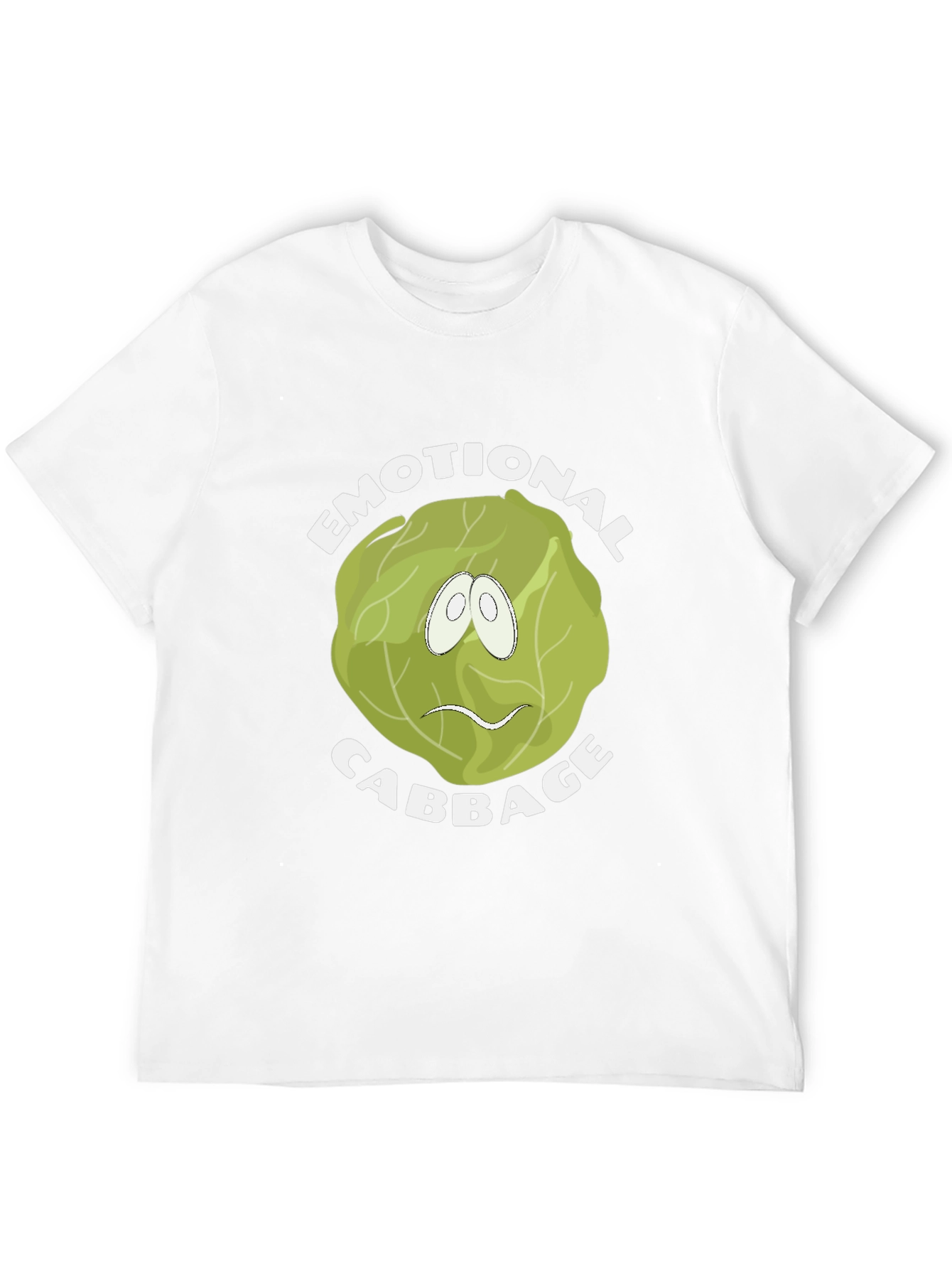 Emotional Cabbage Graphic Tee - Funny Food Pun Shirt